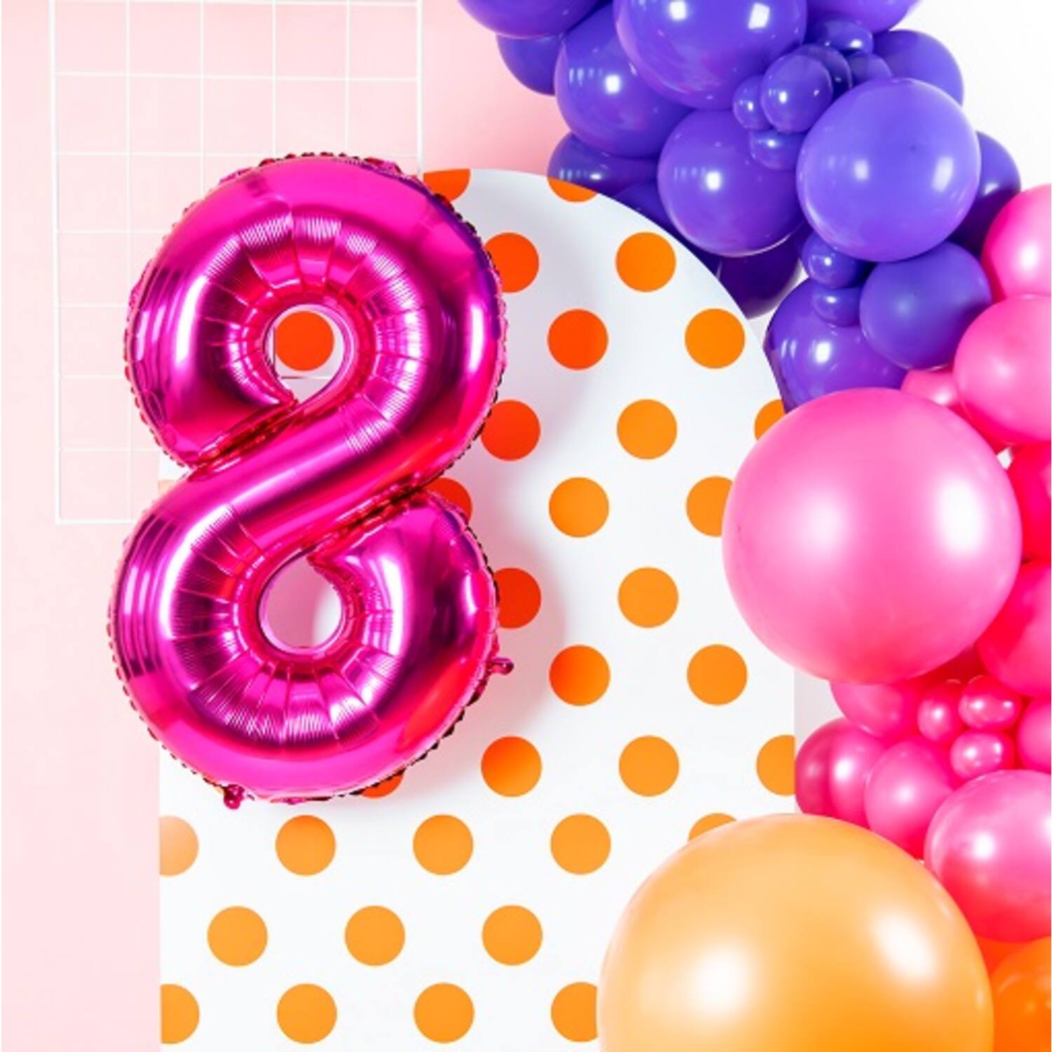 Foil Balloon Number 8 - Magenta - 86 cm