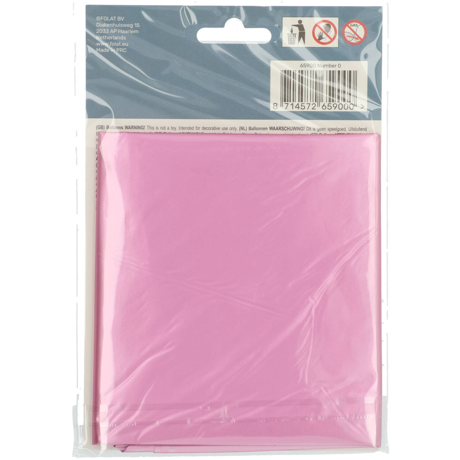 Foil Balloon Number 0 - Pink Metallic Mat - 86 cm