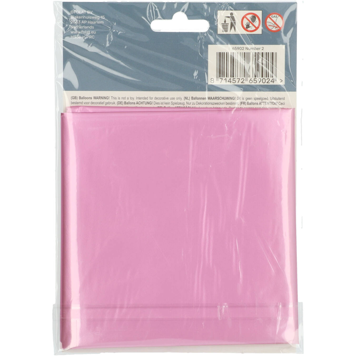 Foil Balloon Number 2 - Pink Metallic Mat - 86 cm