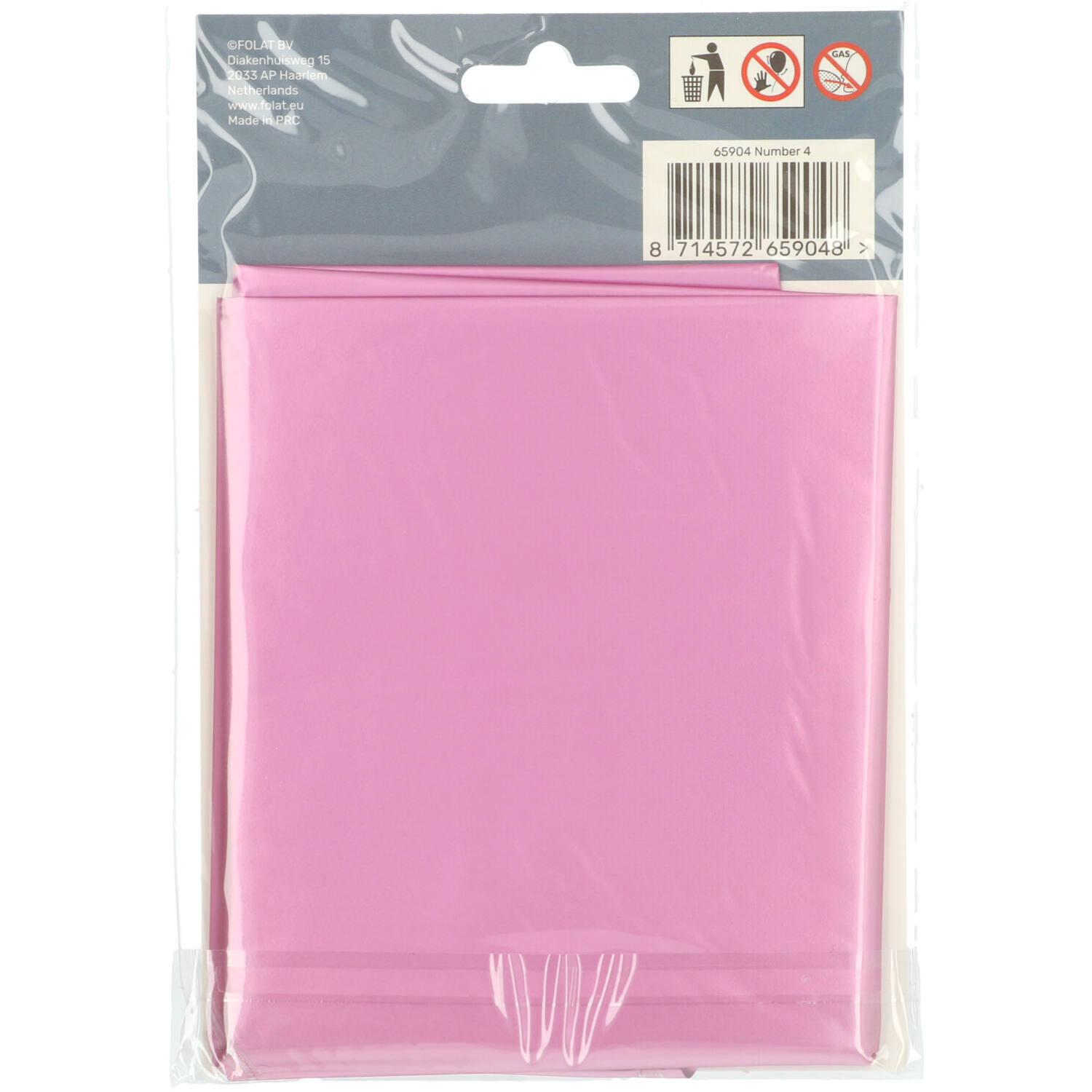 Foil Balloon Number 4 - Pink Metallic Mat - 86 cm