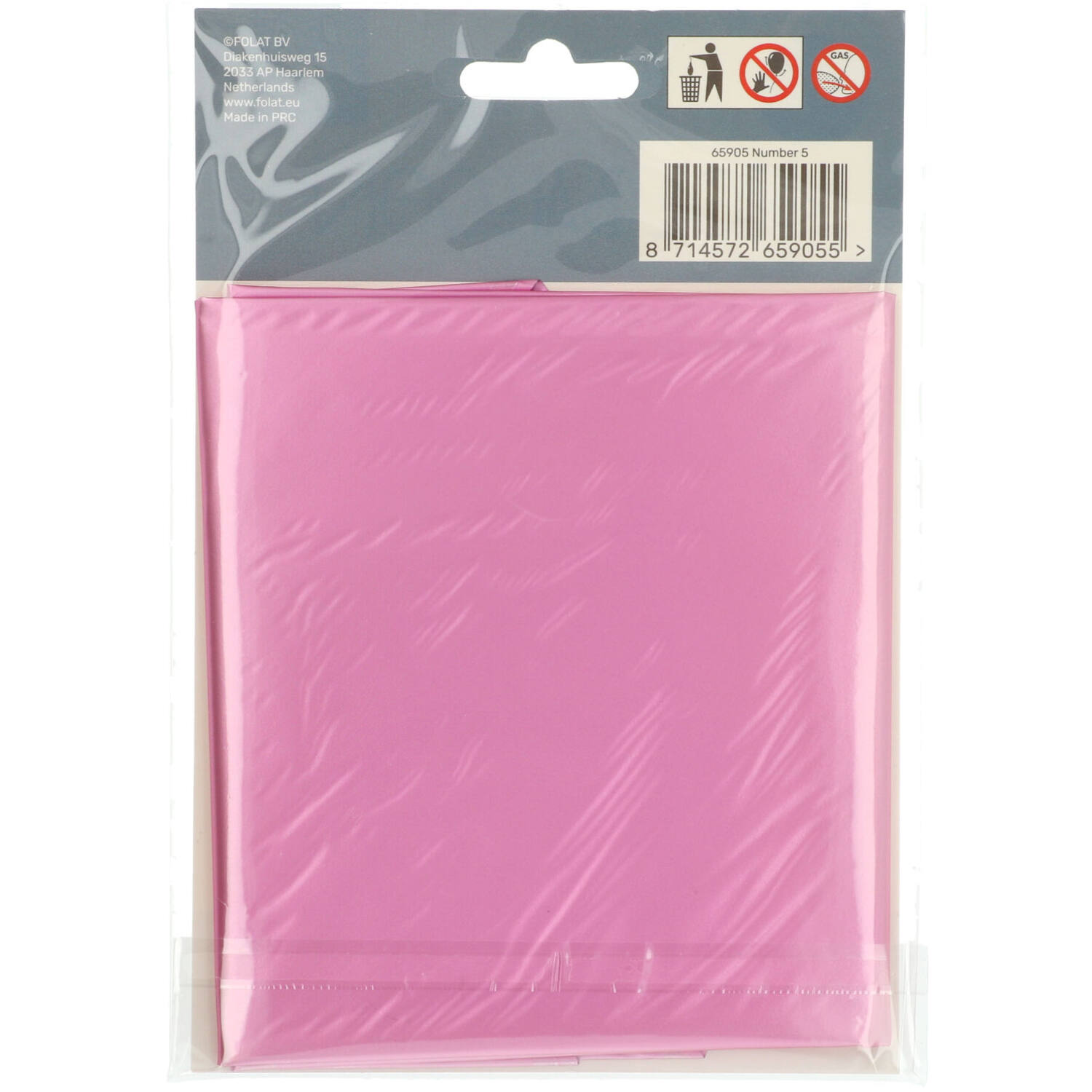 Foil Balloon Number 5 - Pink Metallic Mat - 86 cm