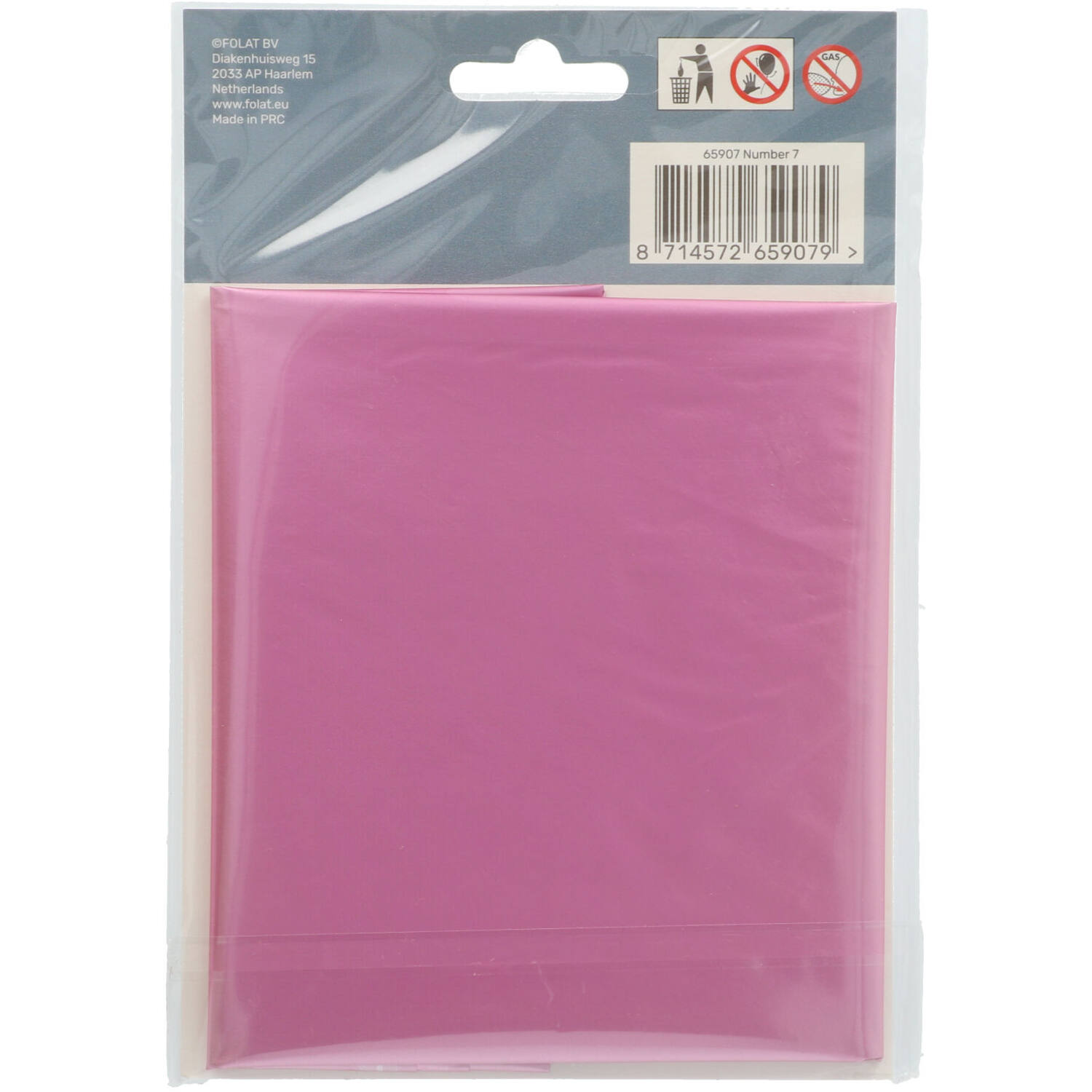 Foil Balloon Number 7 - Pink Metallic Mat - 86 cm