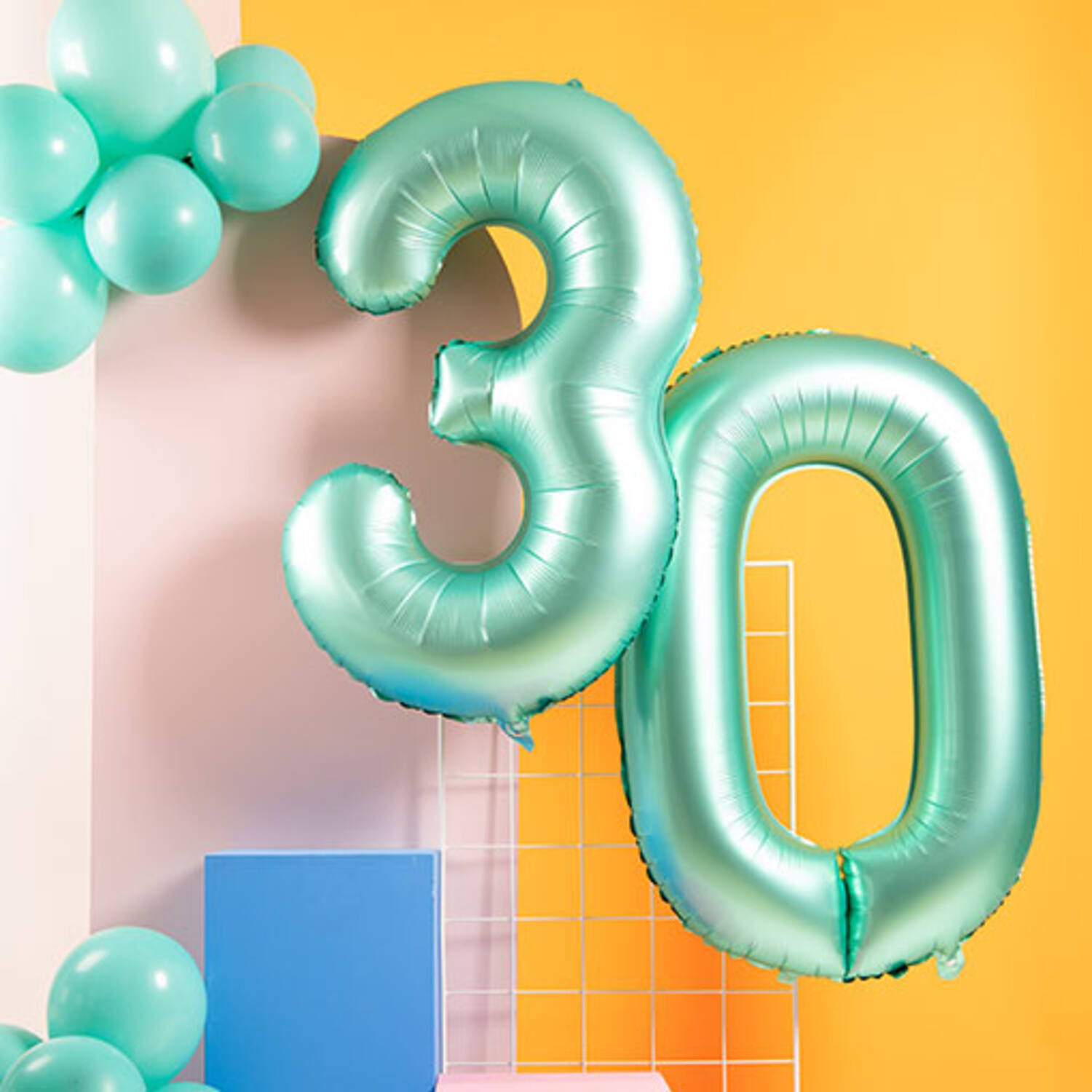 Foil Balloon Number 0 - Green Metallic Mat - 86 cm