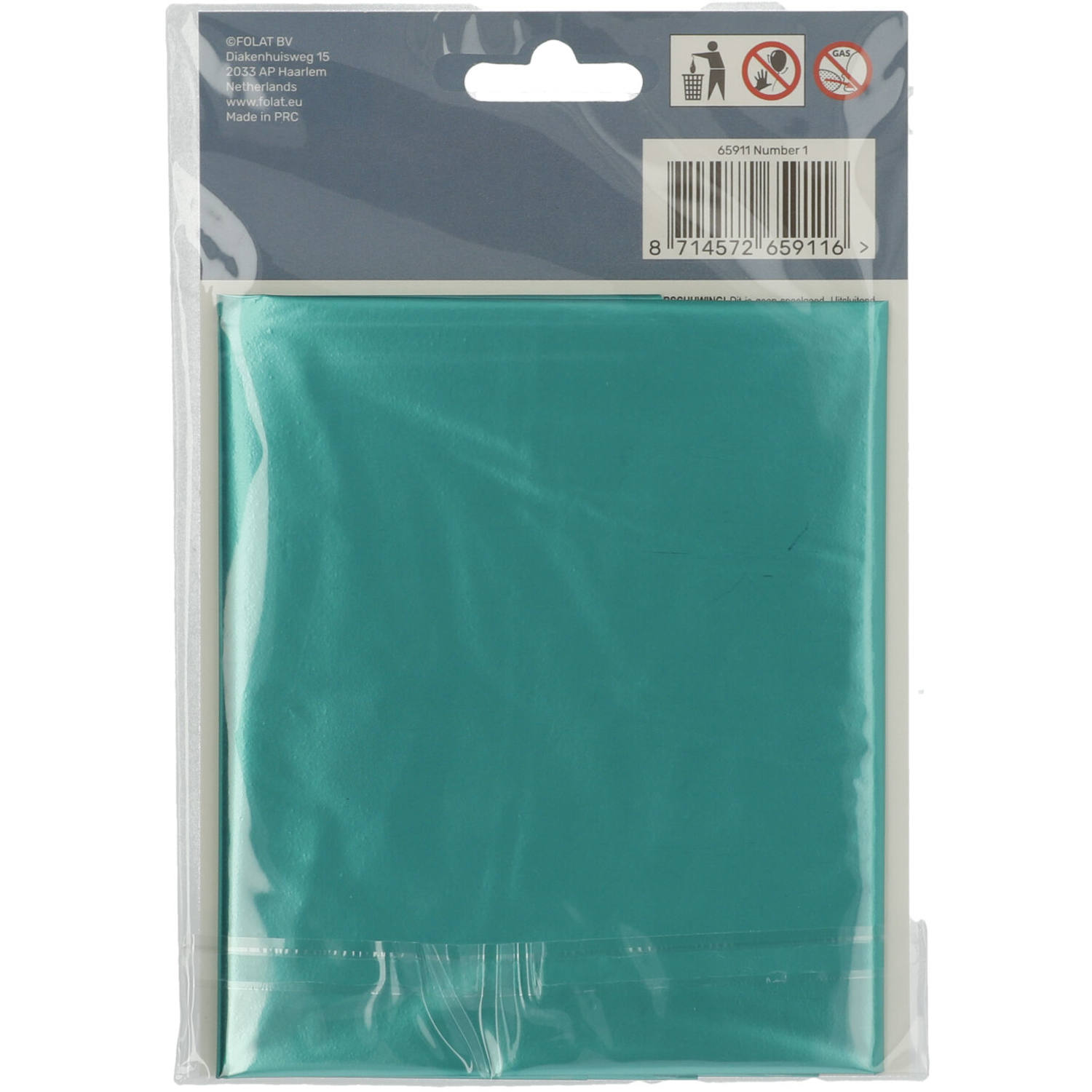 Foil Balloon Number 1 - Green Metallic Mat - 86 cm