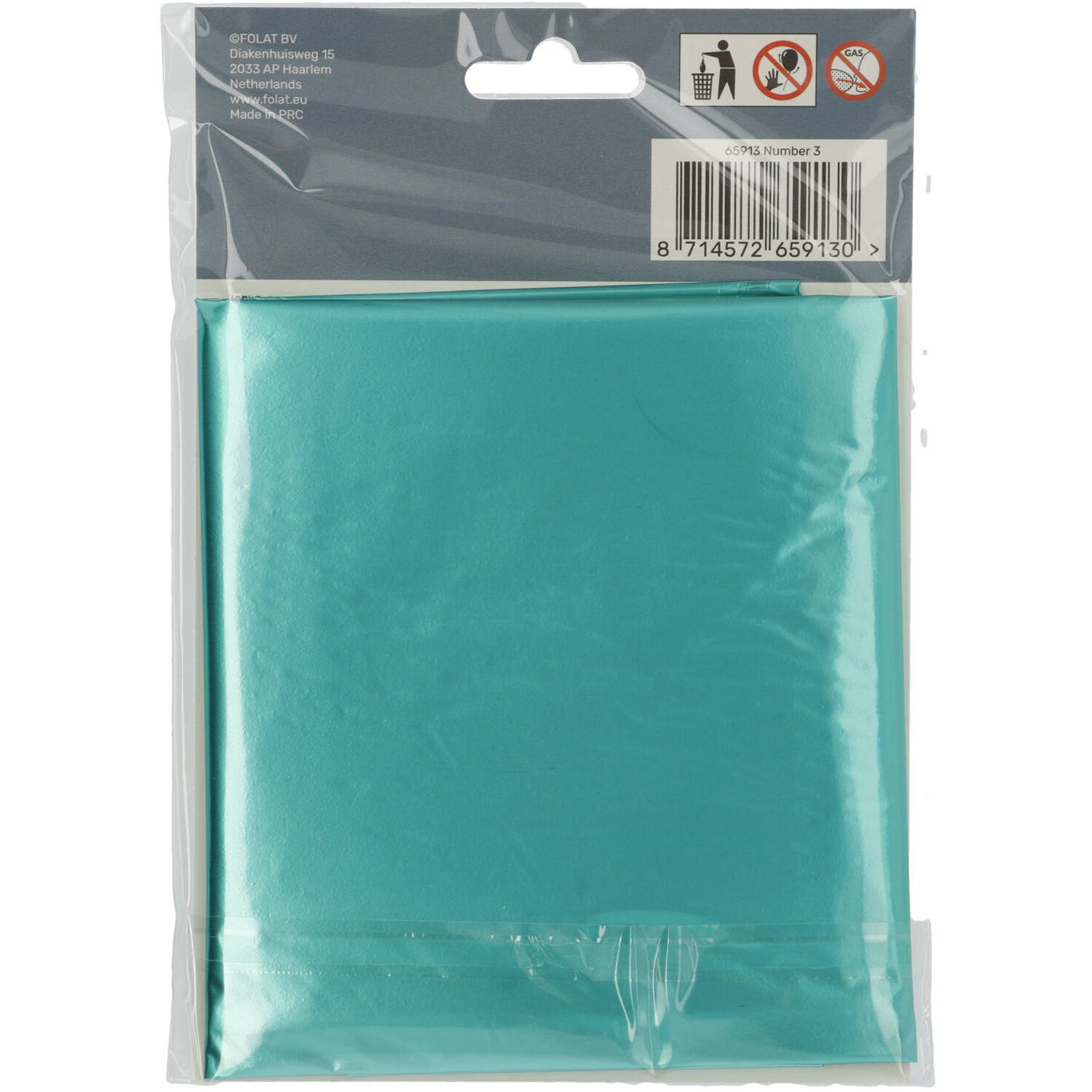 Foil Balloon Number 3 - Green Metallic Mat - 86 cm