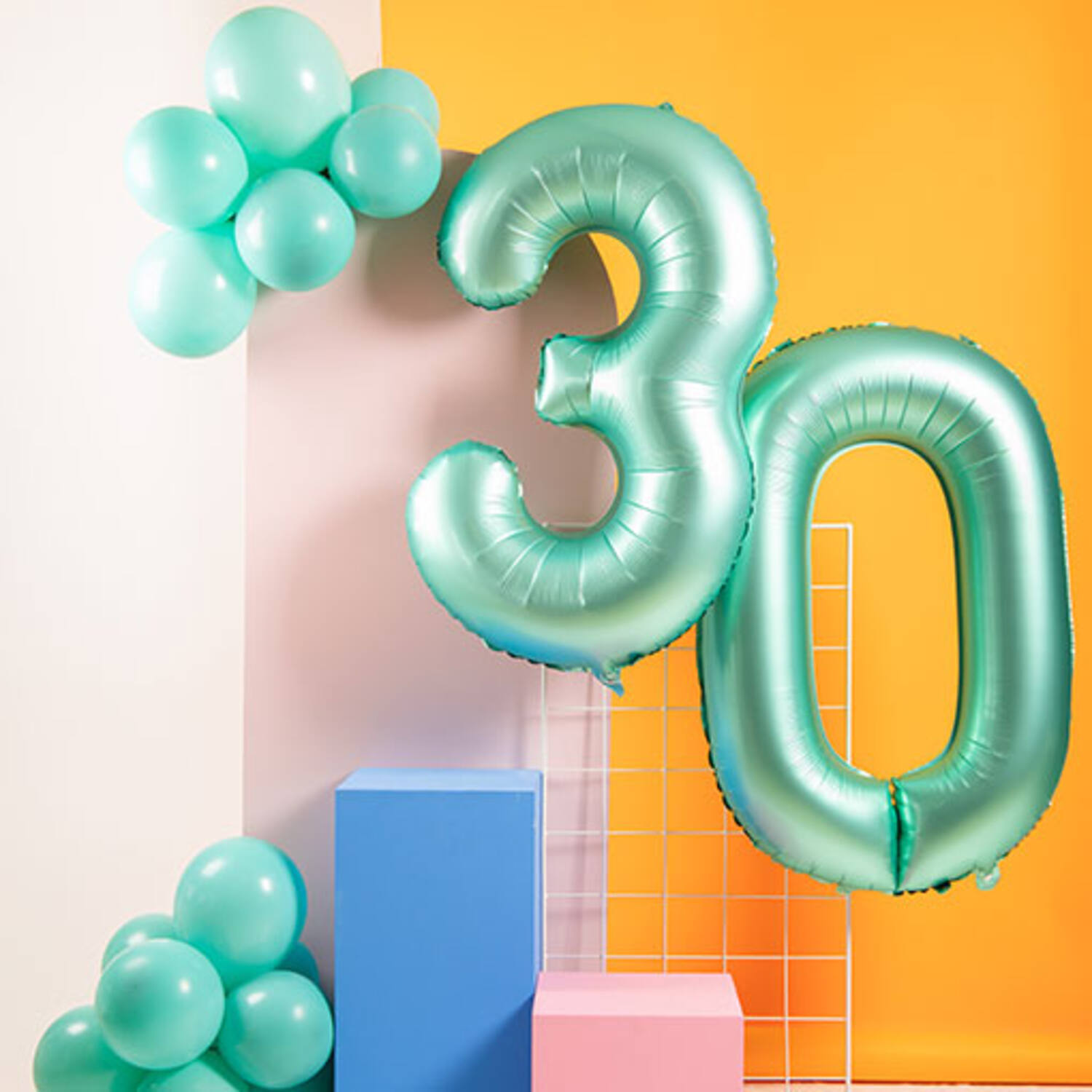 Foil Balloon Number 3 - Green Metallic Mat - 86 cm