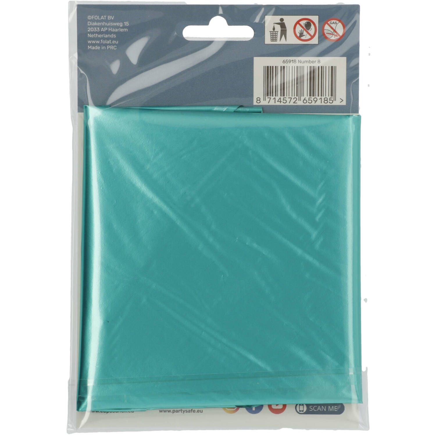 Foil Balloon Number 8 - Green Metallic Mat - 86 cm