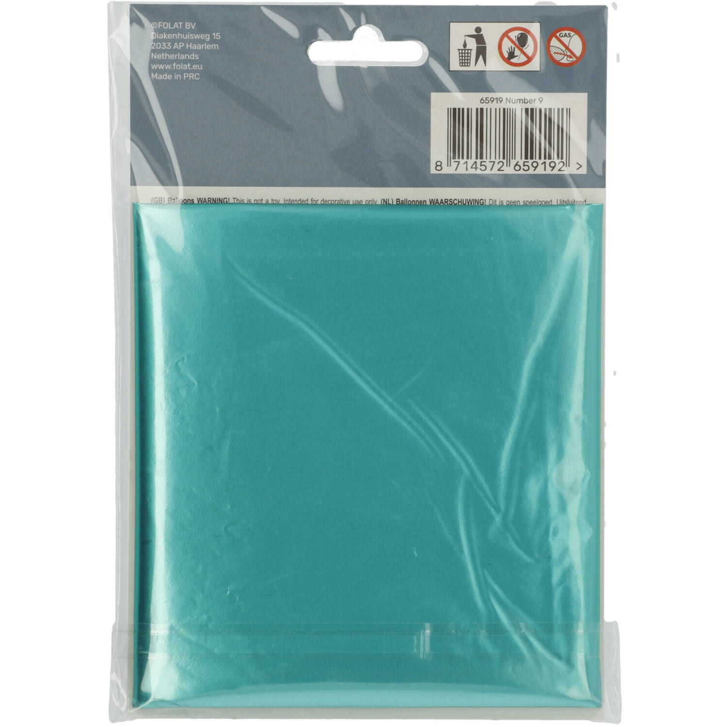 Foil Balloon Number 9 - Green Metallic Mat - 86 cm