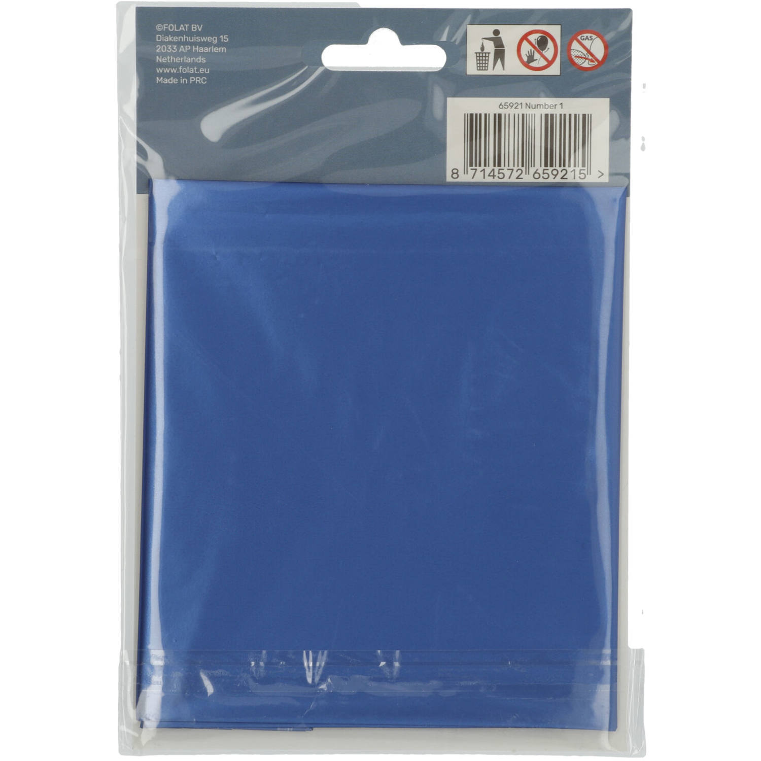 Foil Balloon Number 1 - Blue Metallic Mat - 86 cm 