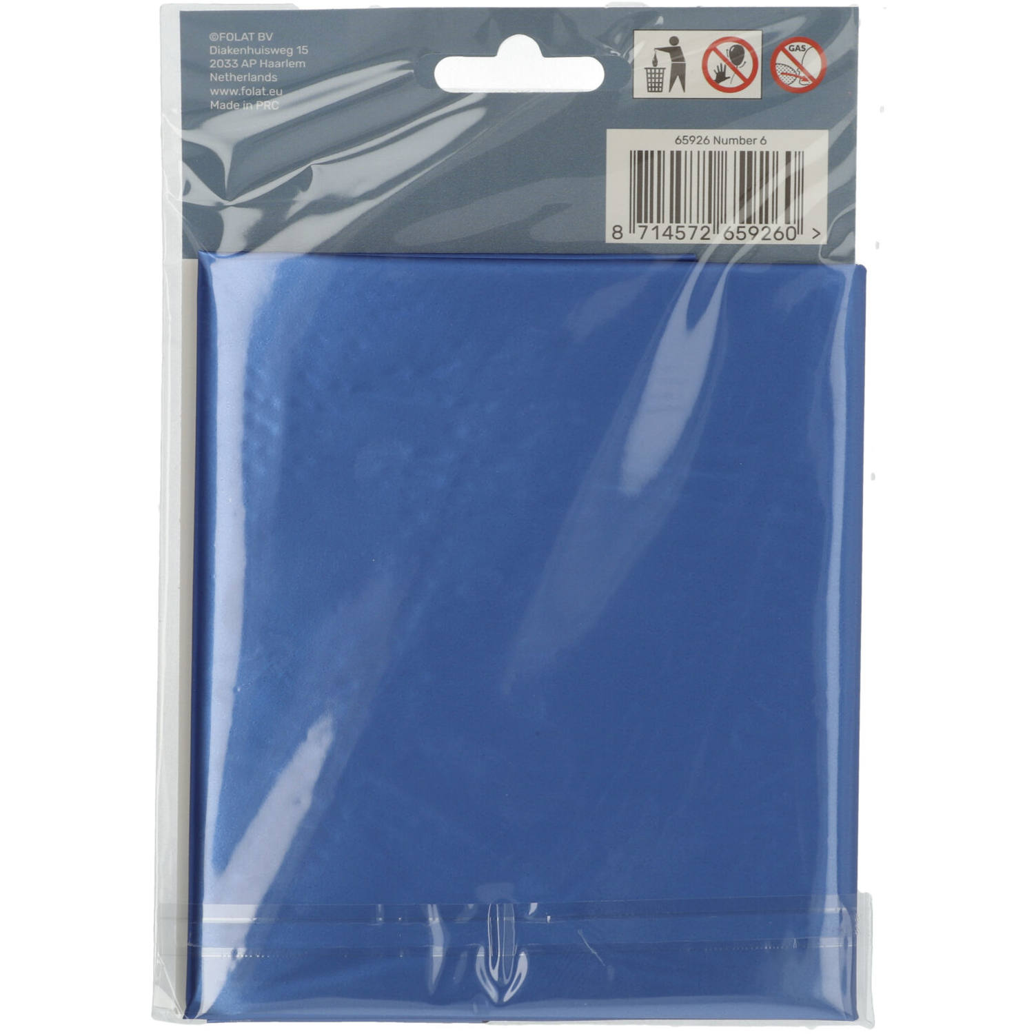 Foil Balloon Number 6 - Blue Metallic Mat - 86 cm 