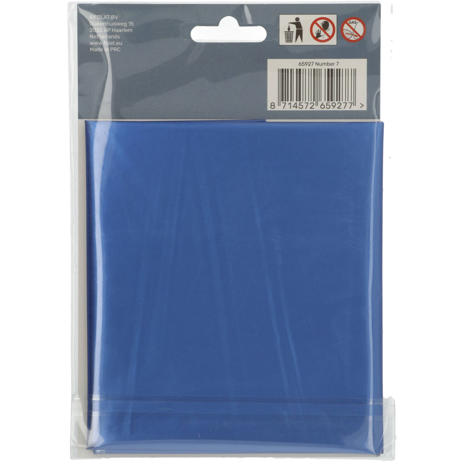 Foil Balloon Number 7 - Blue Metallic Mat - 86 cm 