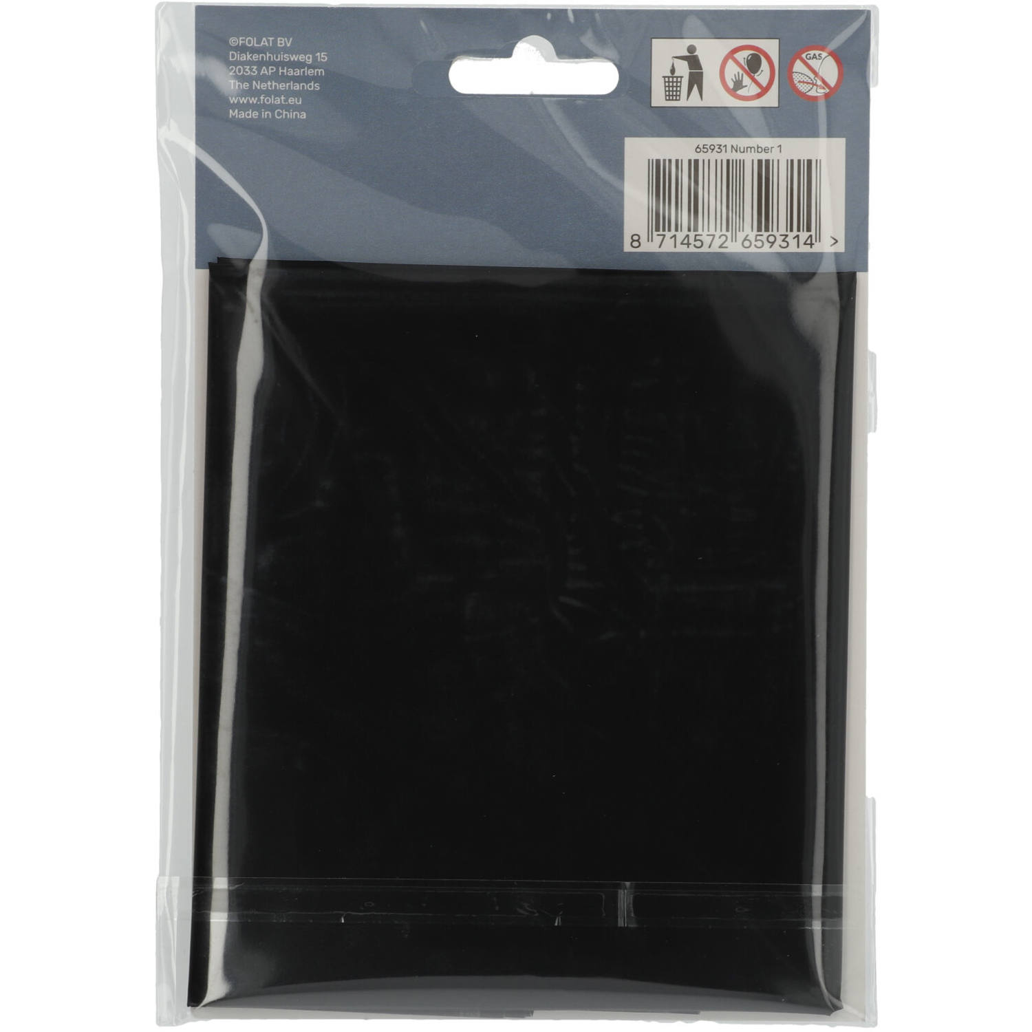 Foil Balloon Number 1 Black Metallic Matt - 86 cm