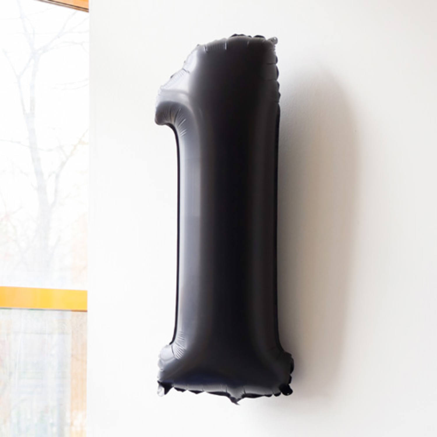 Foil Balloon Number 1 Black Metallic Matt - 86 cm