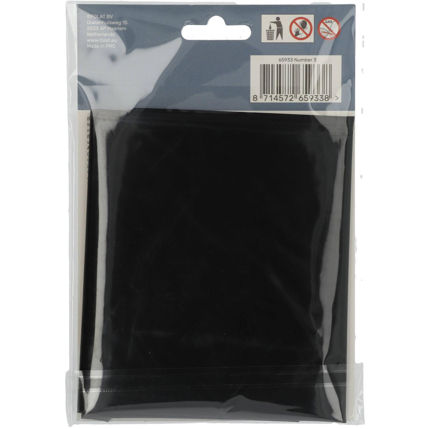 Foil Balloon Number 3 Black Metallic Matt - 86 cm
