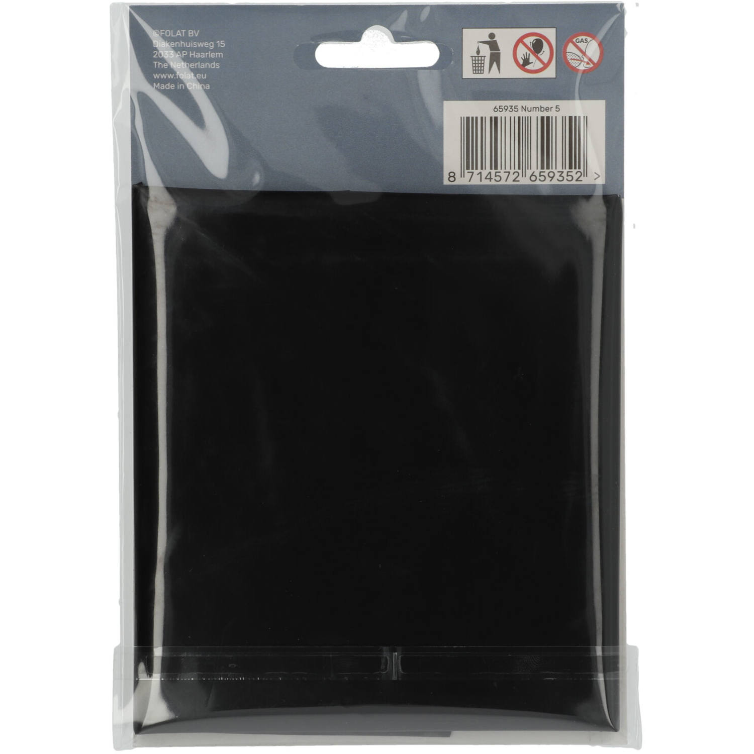 Foil Balloon Number 5 Black Metallic Matt - 86 cm