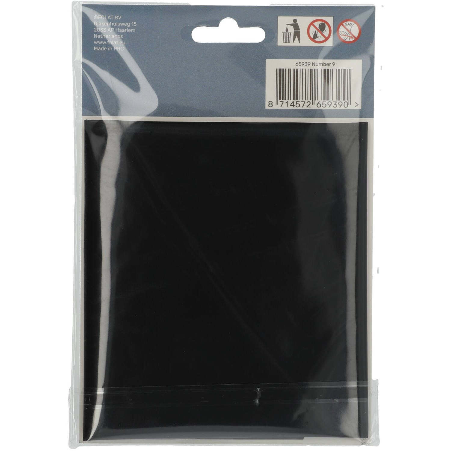 Foil Balloon Number 9 Black Metallic Matt - 86 cm