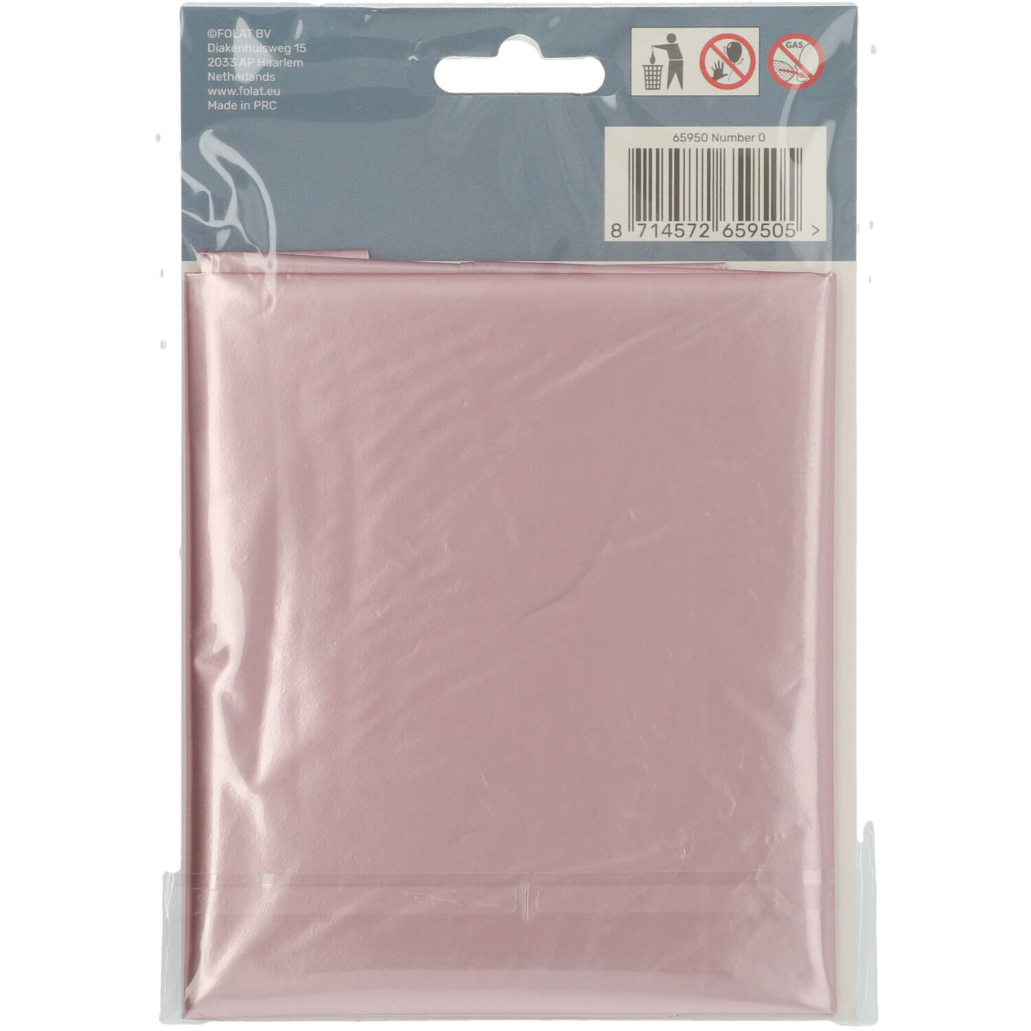 Foil Balloon Number 0 Pastel Pink Metallic Matt - 86 cm