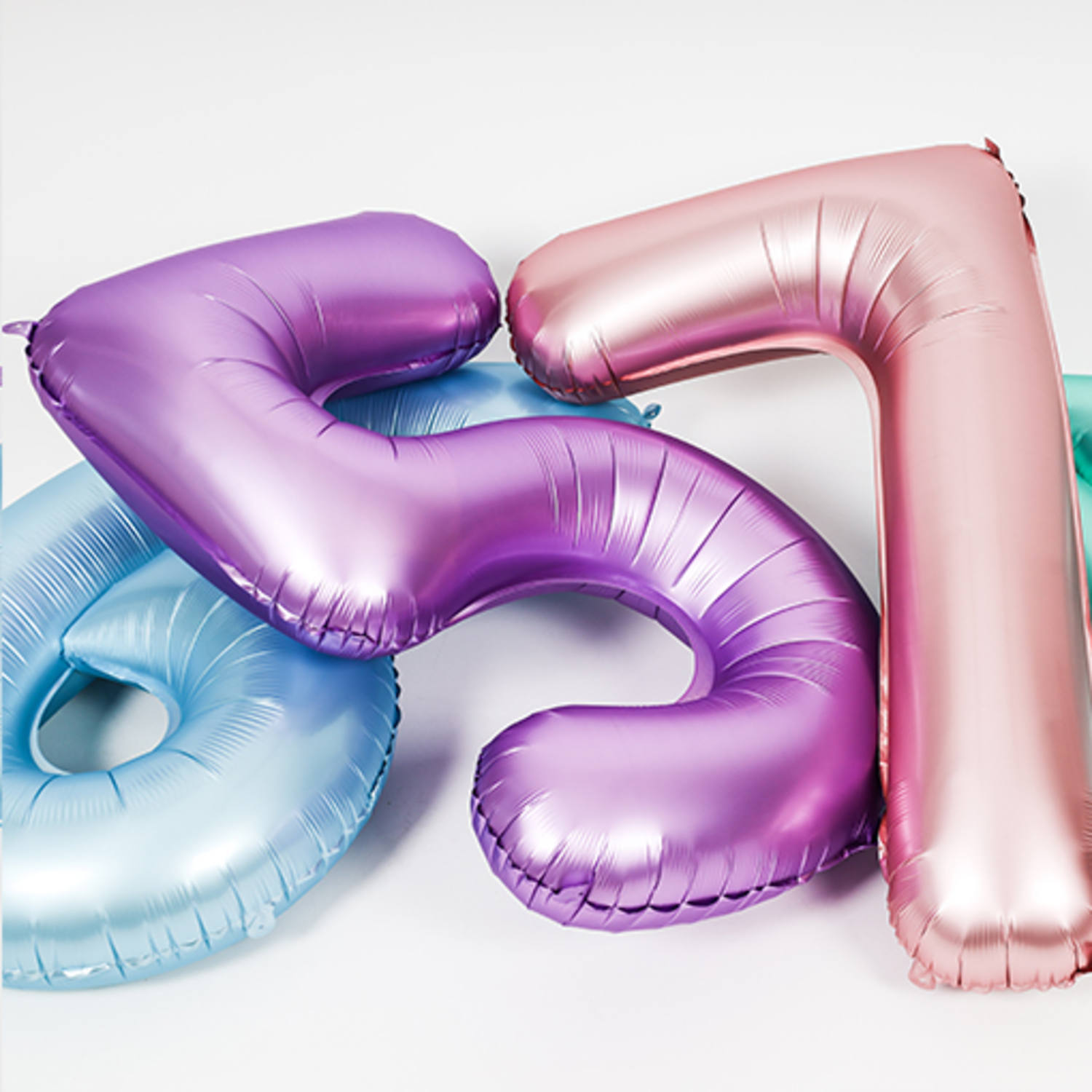 Foil Balloon Number 2 Pastel Pink Metallic Matt - 86 cm