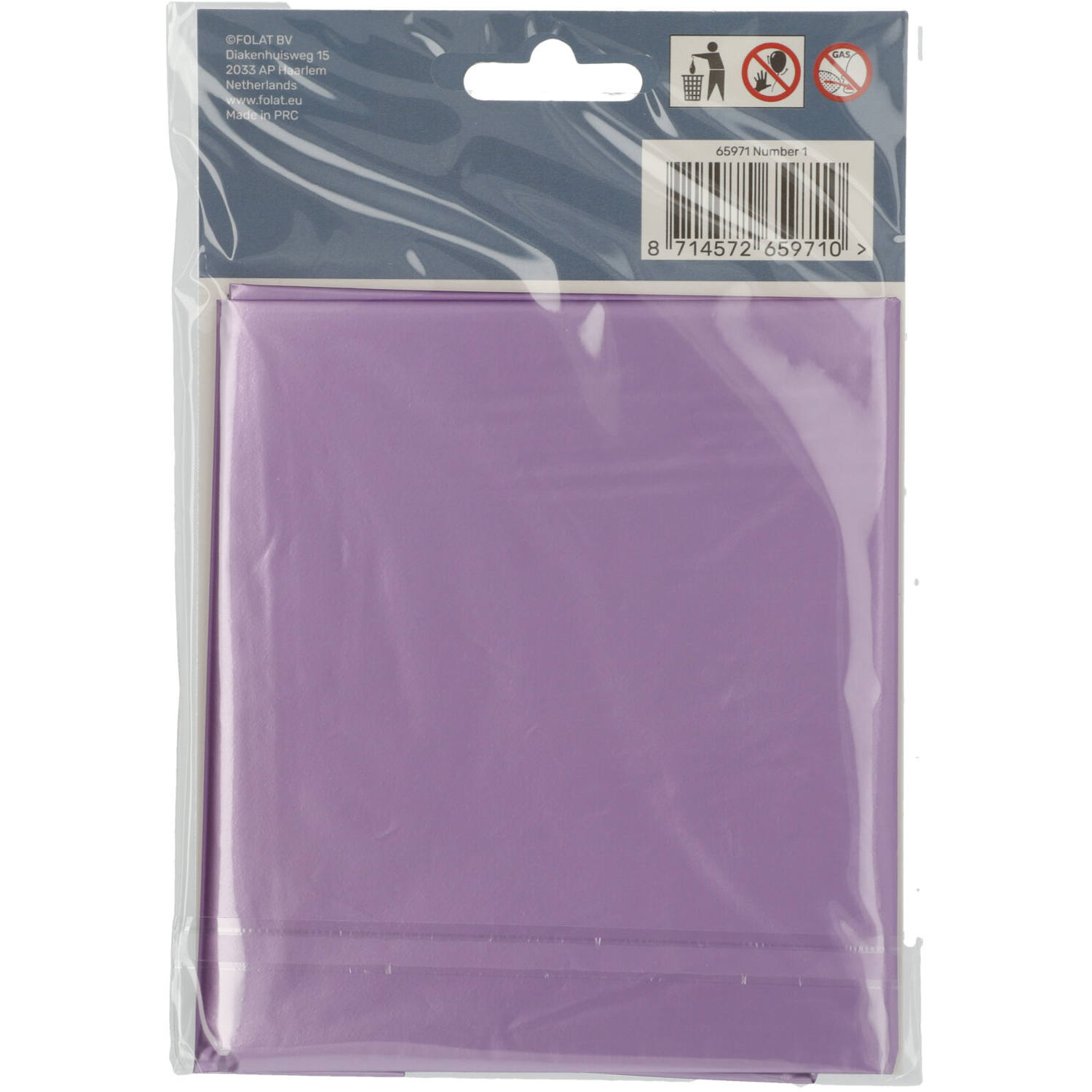 Foil Balloon Number 1 Purple Metallic Matt - 86 cm