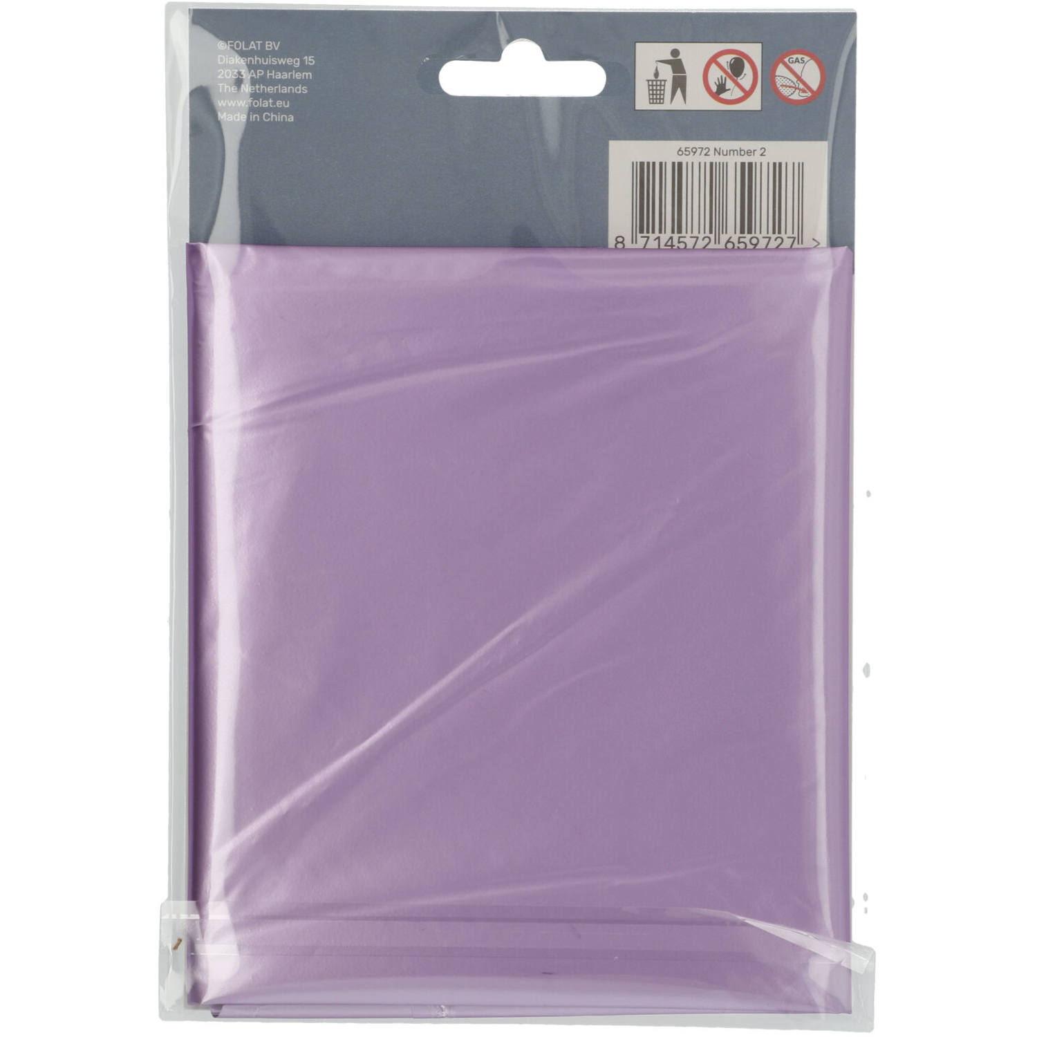 Foil Balloon Number 2 Purple Metallic Matt - 86 cm