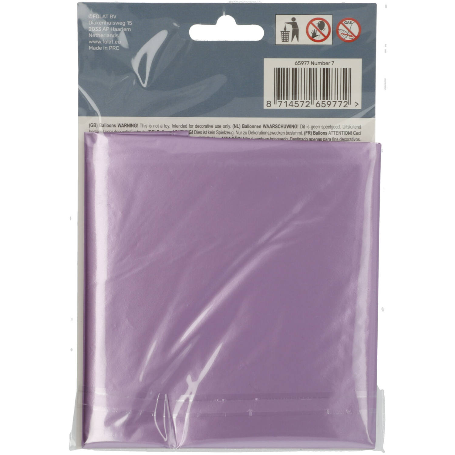 Foil Balloon Number 7 Purple Metallic Matt - 86 cm