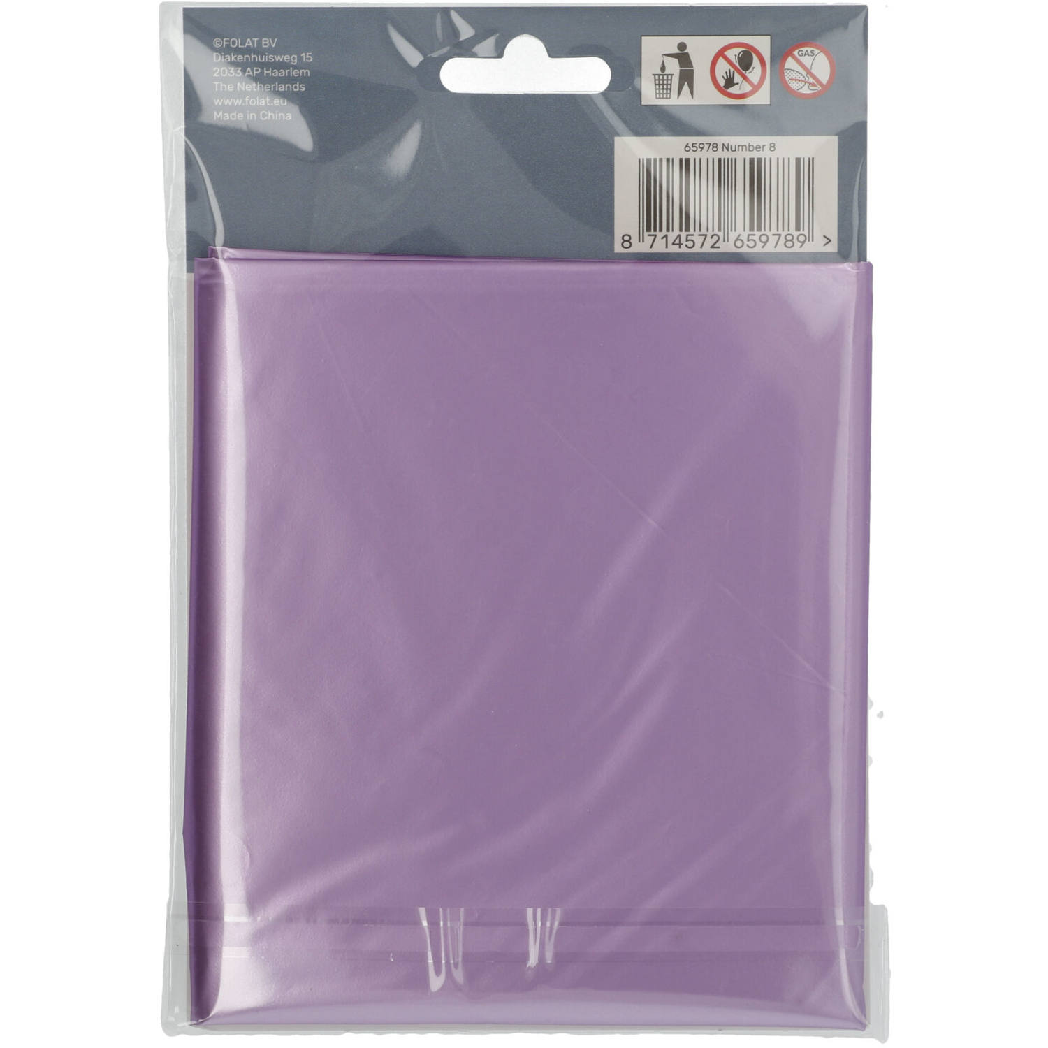 Foil Balloon Number 8 Purple Metallic Matt - 86 cm