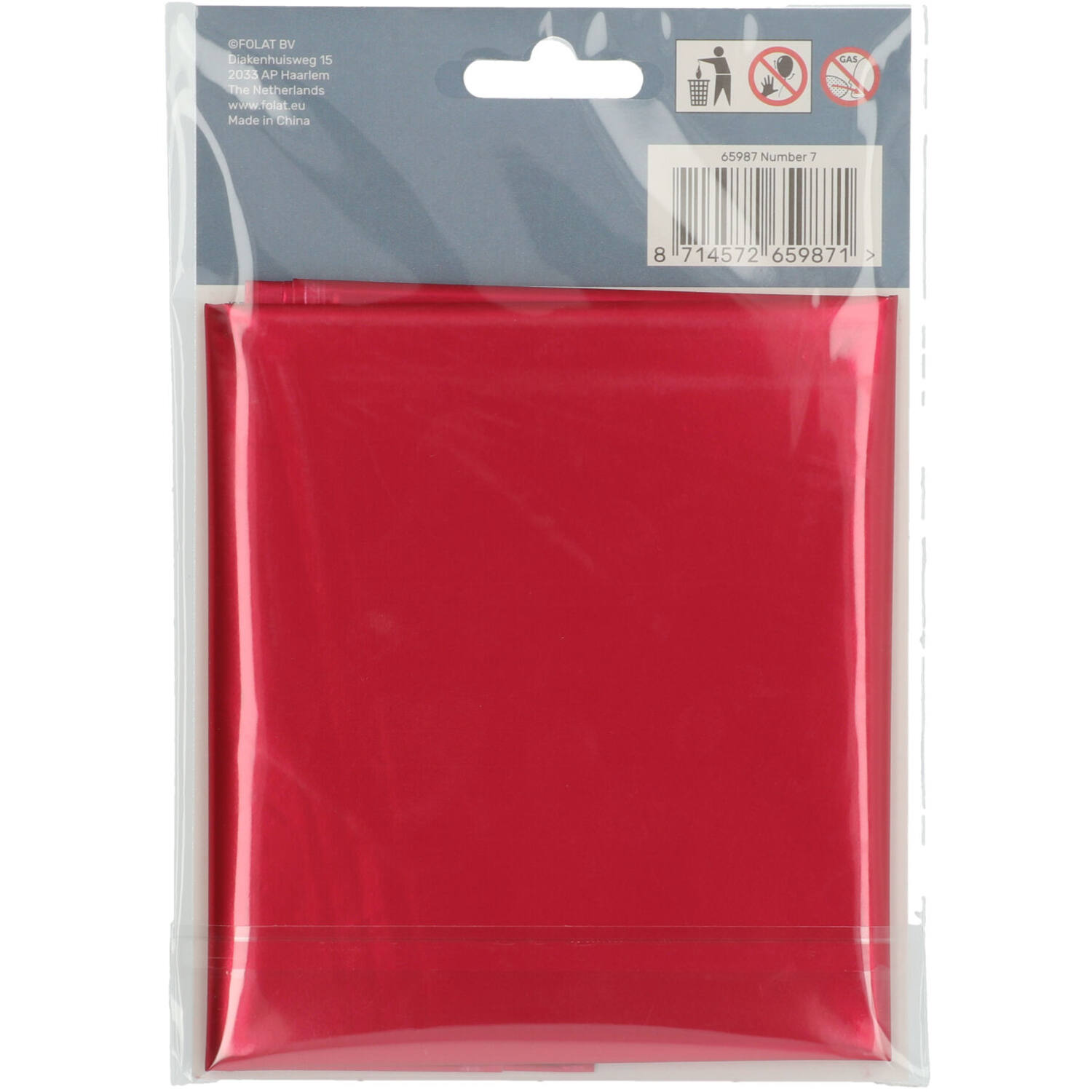 Foil Balloon Number 7 Red Metallic Matt - 86 cm