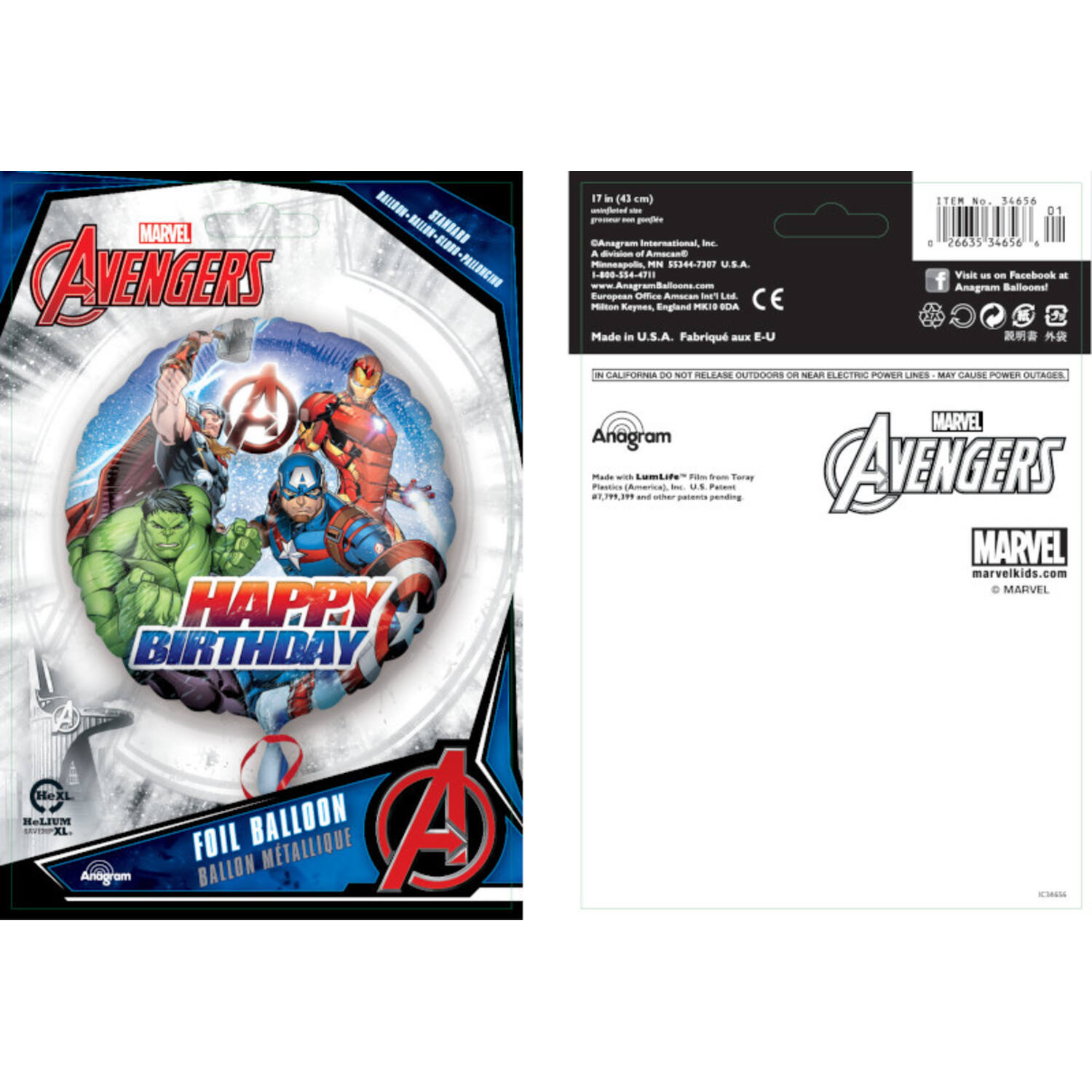 18in/45cm HBD Avengers
