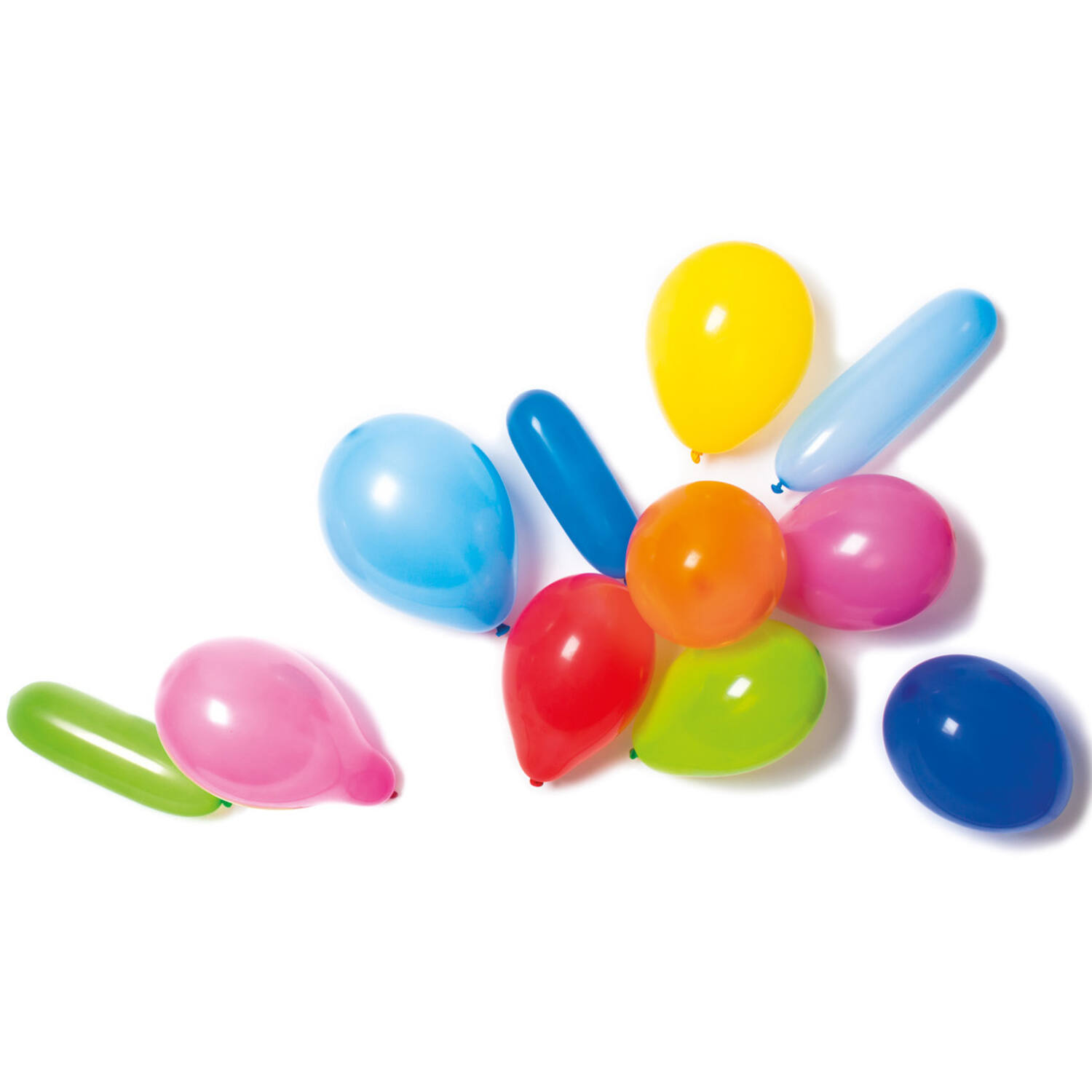 100 Latex Balloons Shapes & Colours Assorted