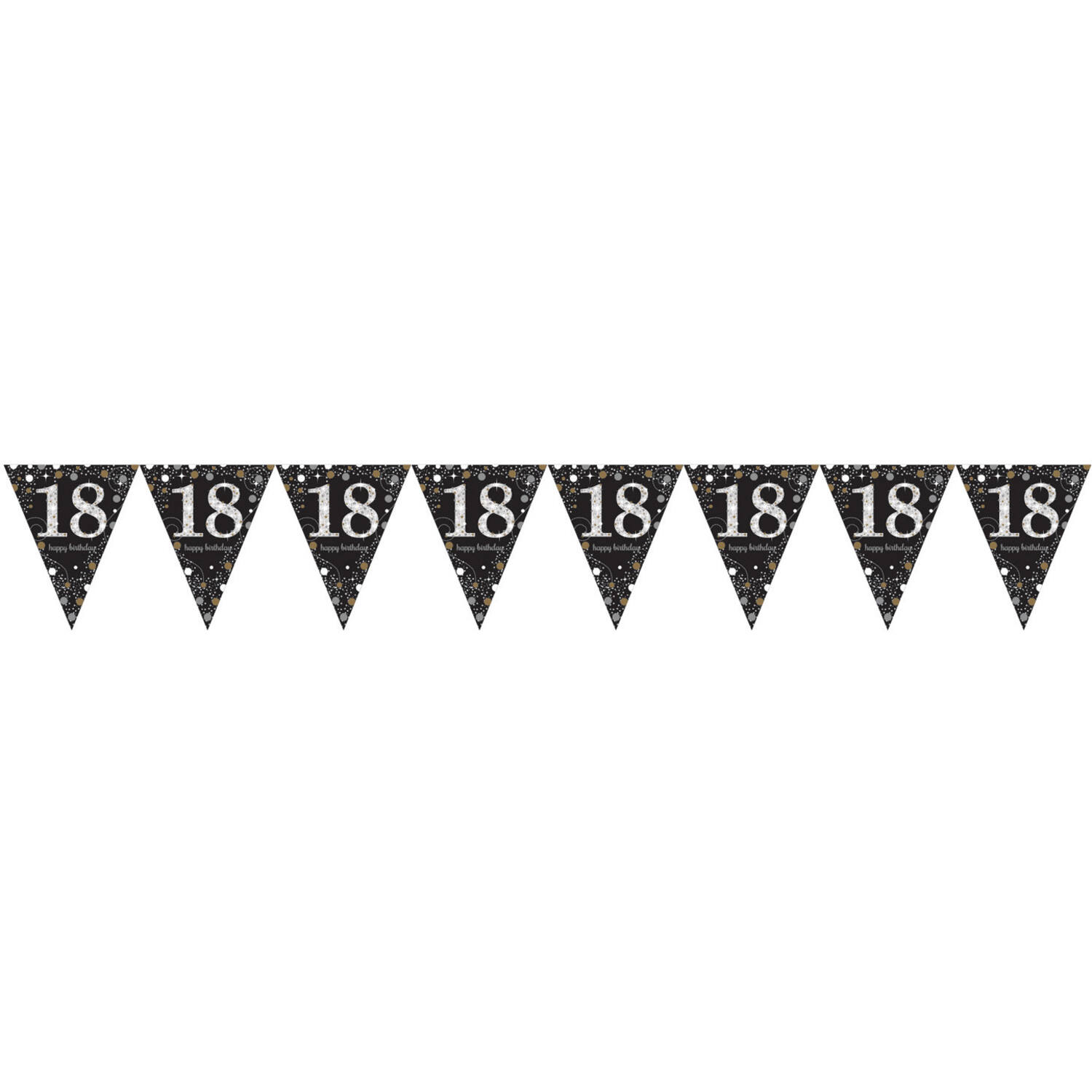 Pennant Banner 18 Sparkling Celebrations Gold Foil 396.2 x 21.5 cm