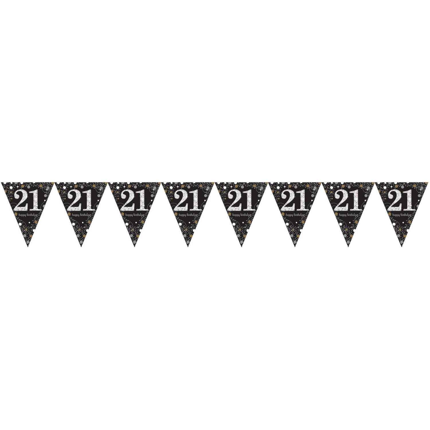 Pennant Banner 21 Sparkling Celebrations Gold Foil 396.2 x 21.5 cm