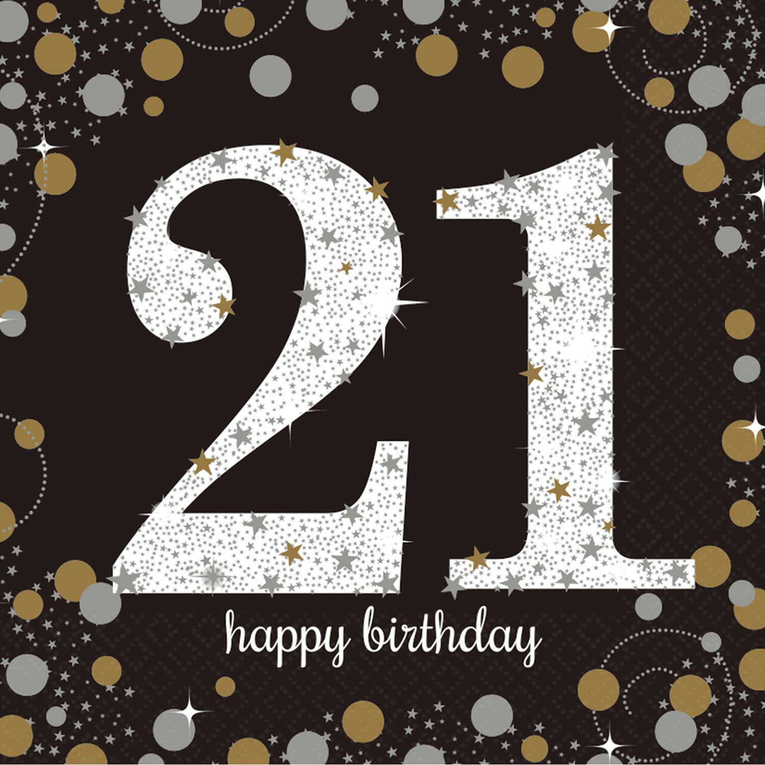 16 Napkins 21 Sparkling Celebration Gold 33 x 33 cm