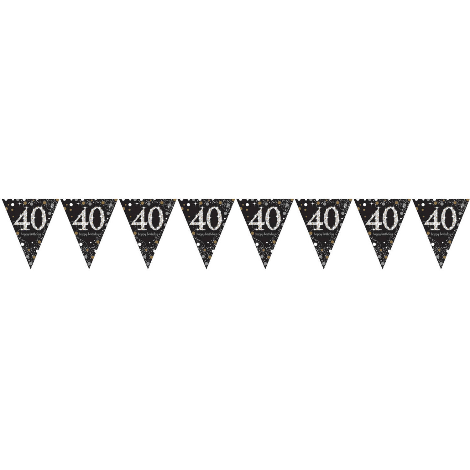 Pennant Banner 40 Sparkling Celebrations Gold Foil 396.2 x 21.5 cm