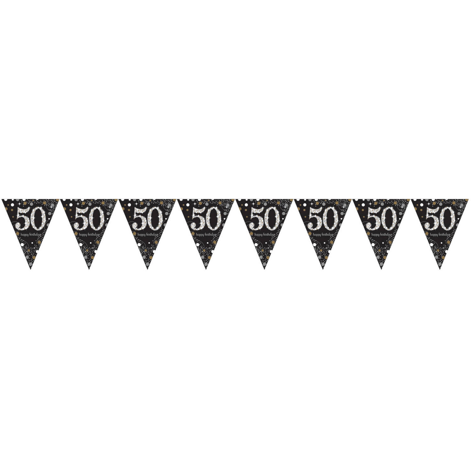 Pennant Banner 50 Sparkling Celebrations Gold Foil 396.2 x 21.5 cm