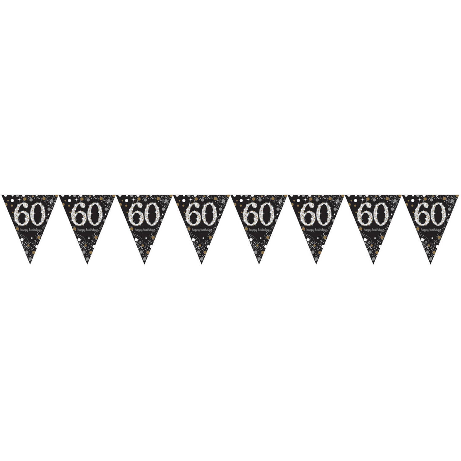 Pennant Banner 60 Sparkling Celebrations Gold Foil 396.2 x 21.5 cm