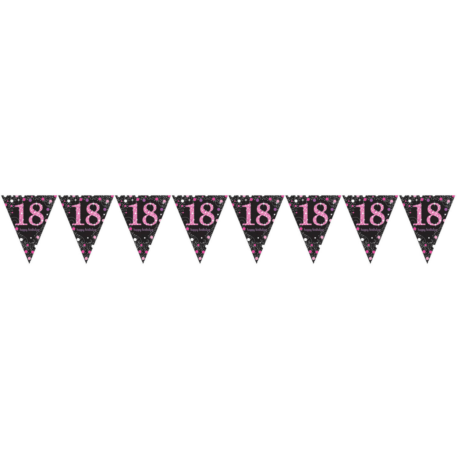 Pennant Banner 18 Sparkling Celebrations Pink Foil 396.2 x 21.5 cm