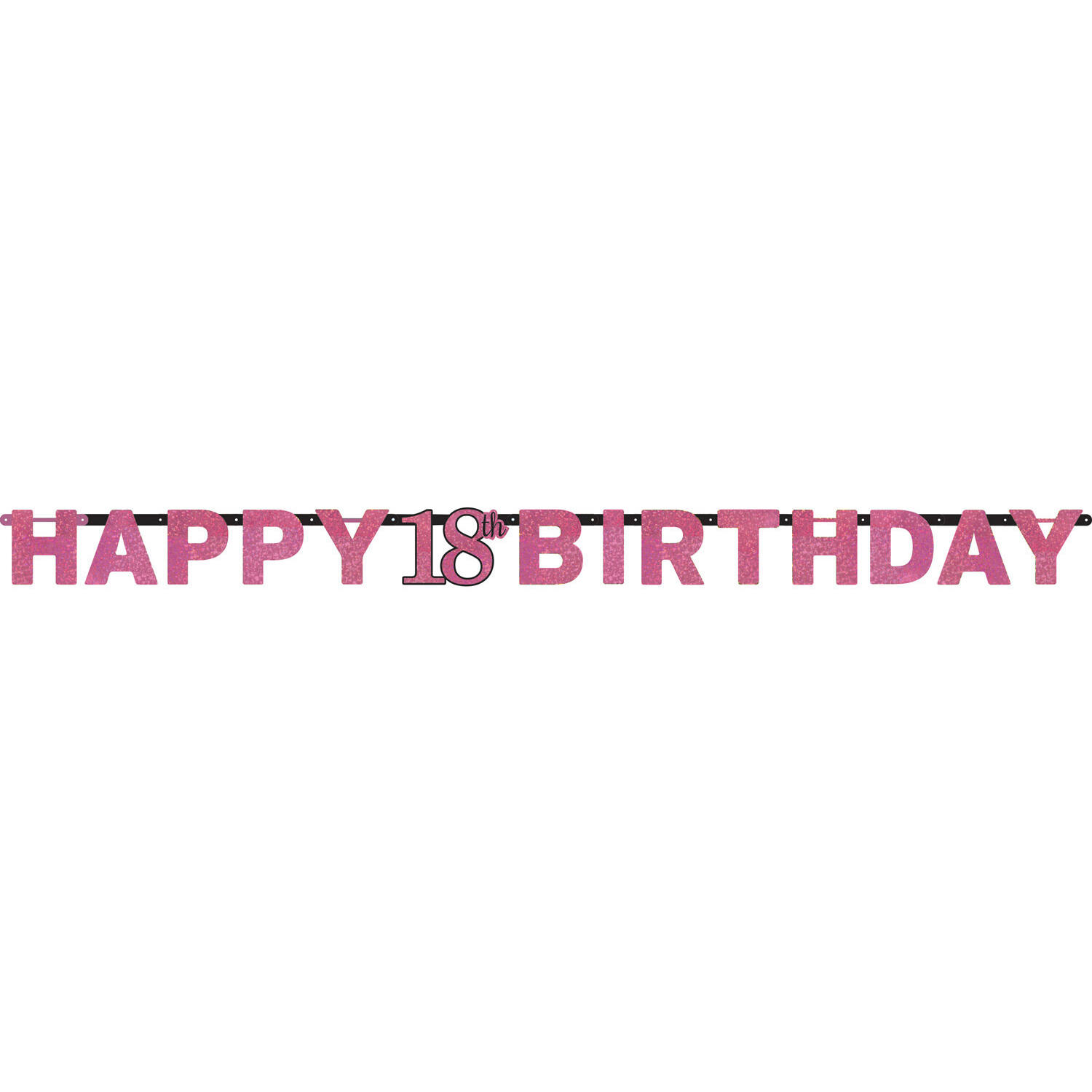 Letter Banner 18 Sparkling Celebration Pink Foil 213 x 16.2 cm