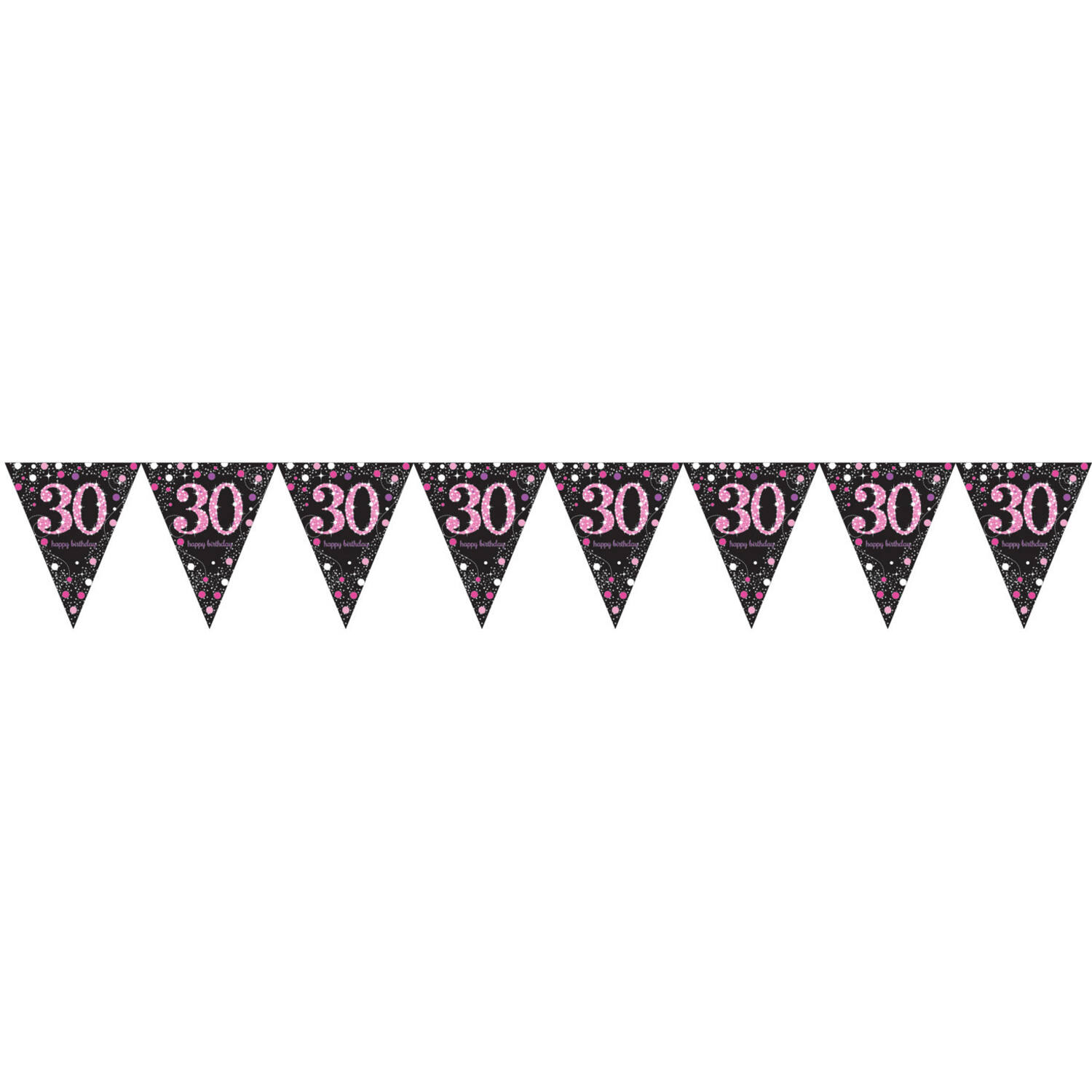 Pennant Banner 30 Sparkling Celebrations Pink Foil 396.2 x 21.5 cm