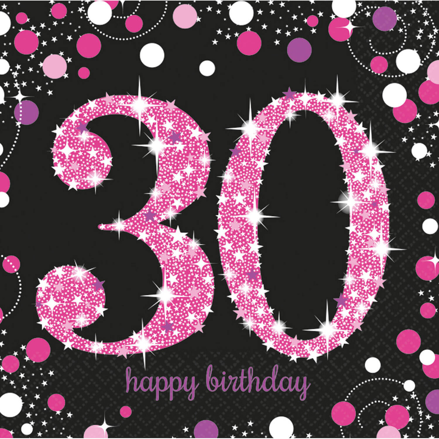 16 Napkins 30 Sparkling Celebration - Pink 33 x 33 cm