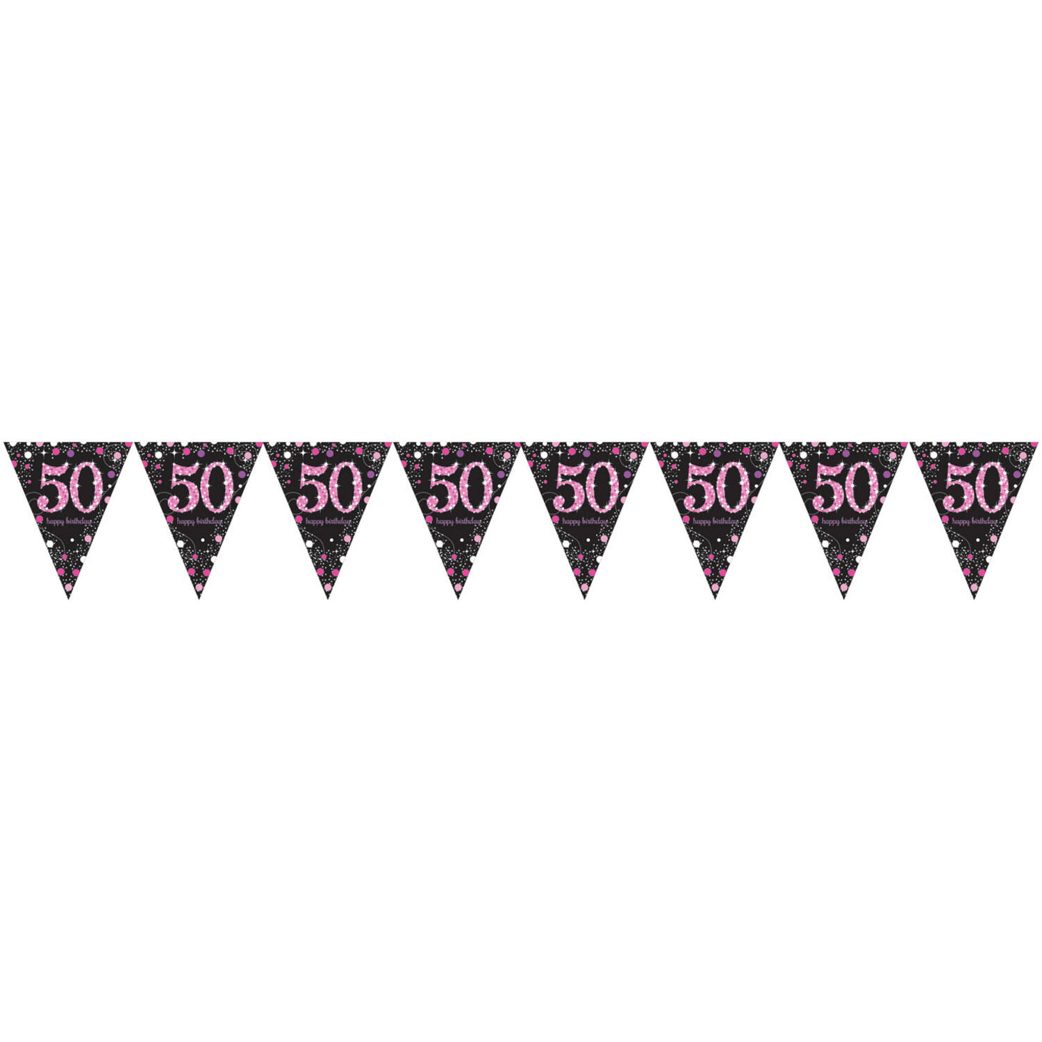 Pennant Banner 50 Sparkling Celebrations Pink Foil 396.2 x 21.5 cm