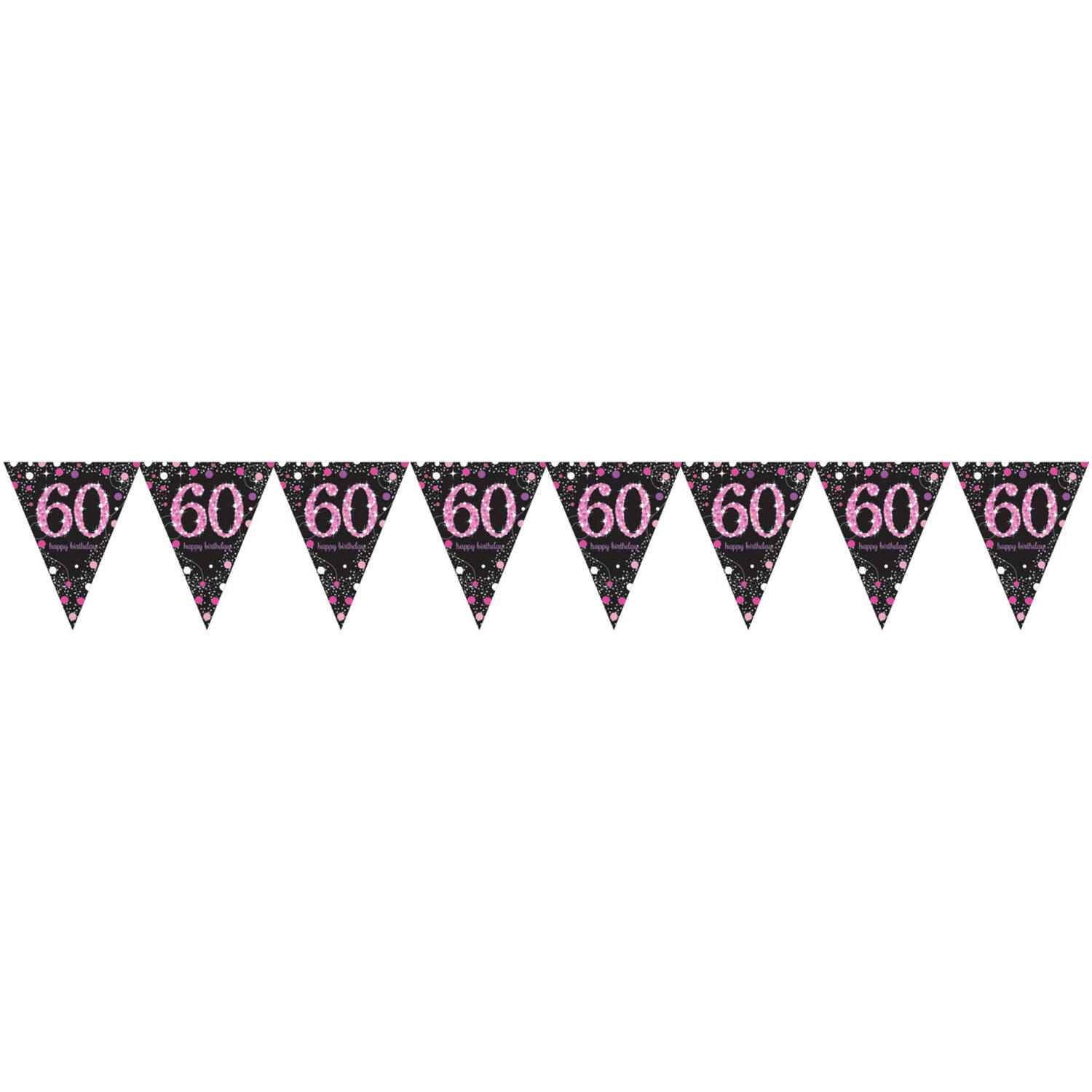 Pennant Banner 60 Sparkling Celebrations Pink Foil 396.2 x 21.5 cm