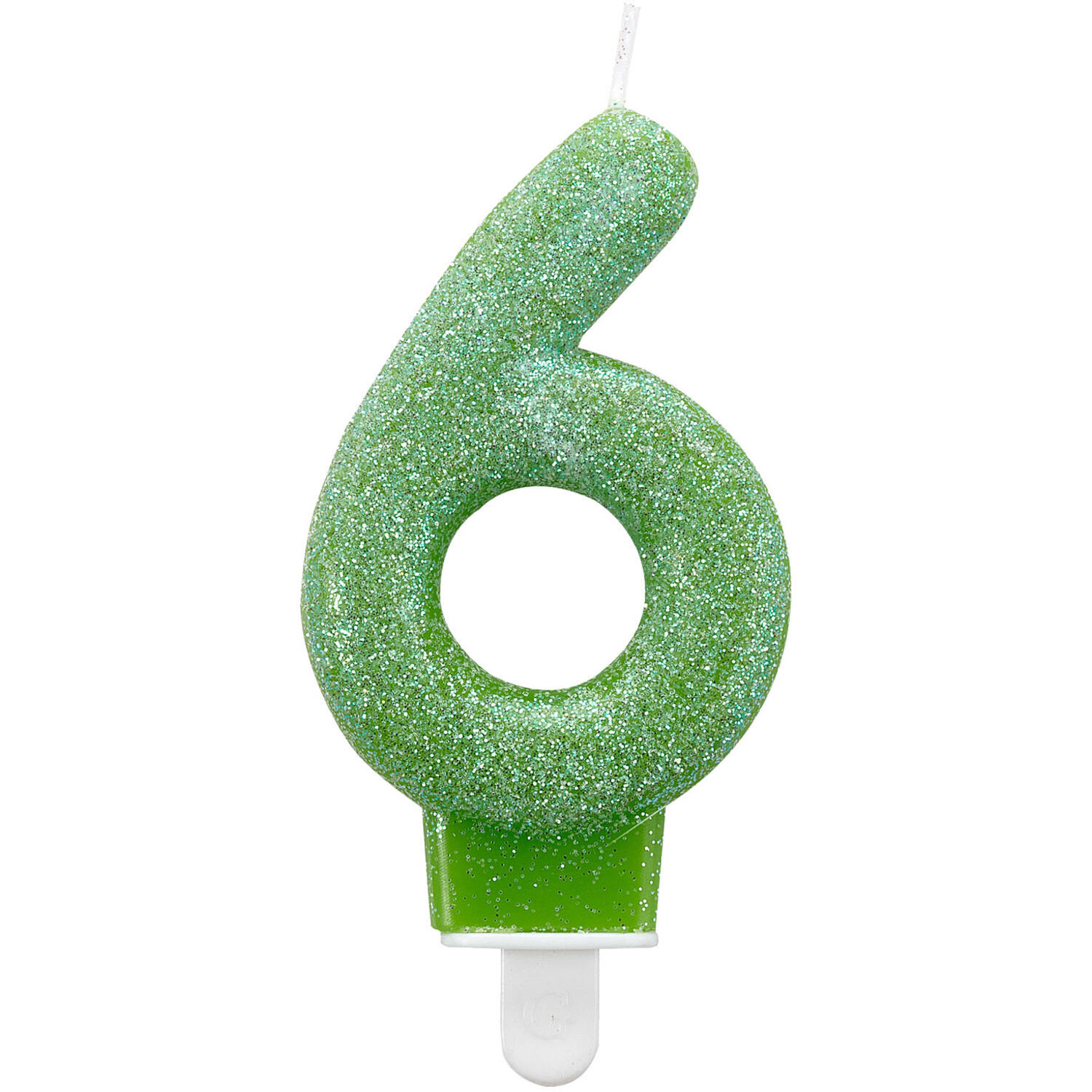 Number Candle 6 Glitter Height 7.6 cm