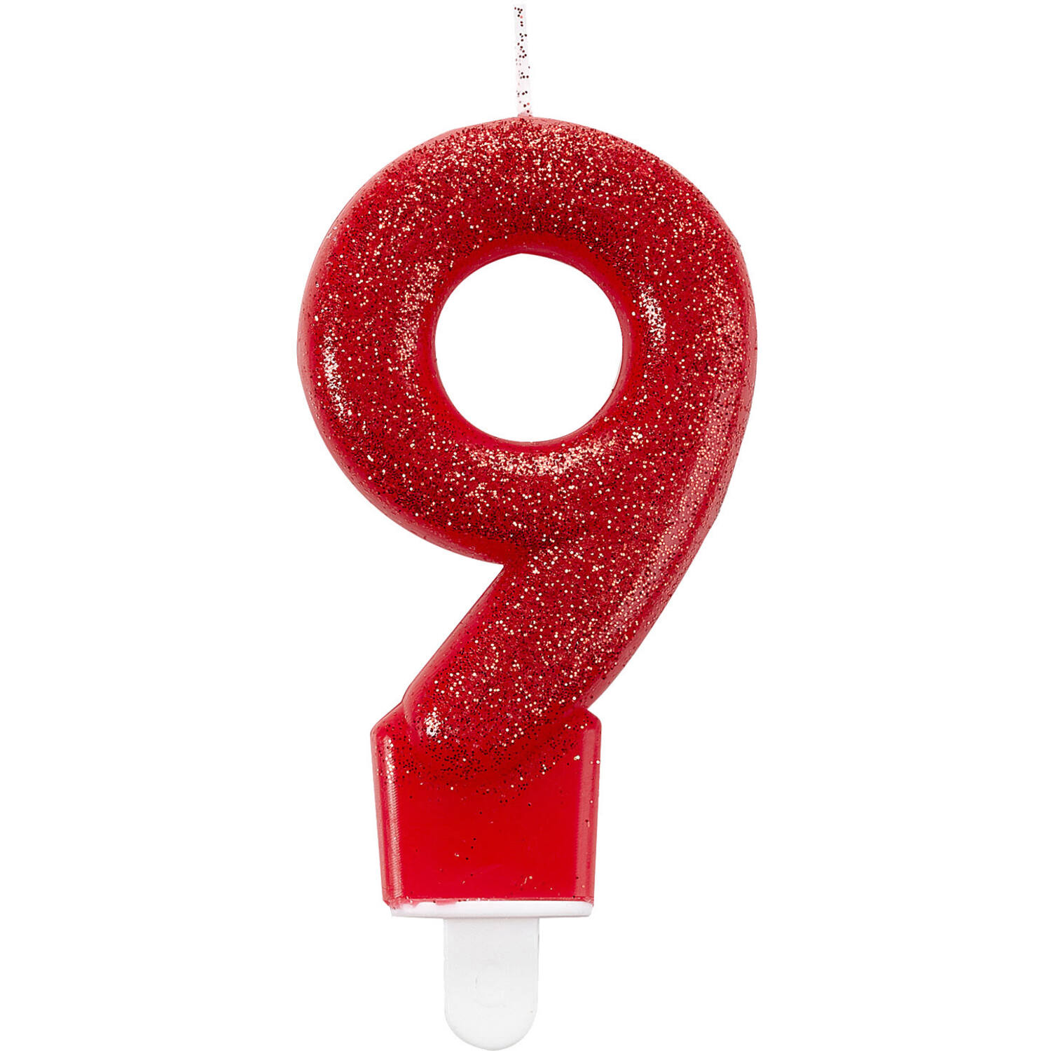 Number Candle 9 Glitter Height 7.6 cm