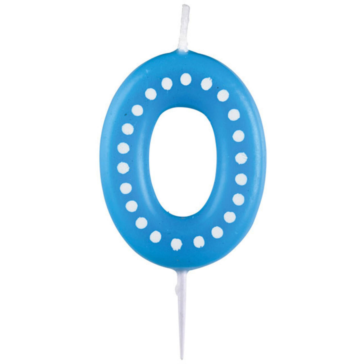 Numeral Candle 0 Dots & Stripes Height 6.5 cm
