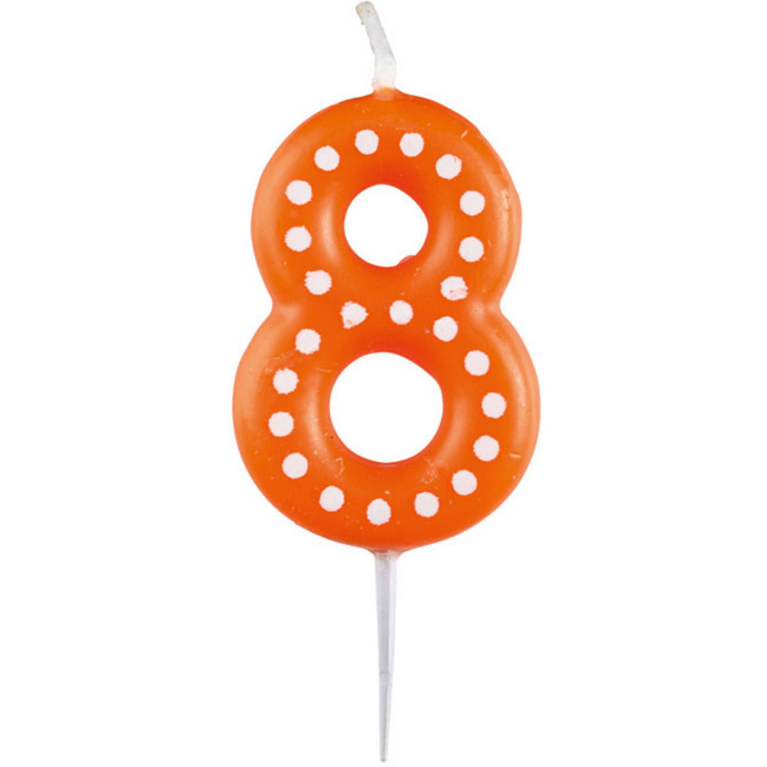 Numeral Candle 8 Dots & Stripes Height 6.5 cm