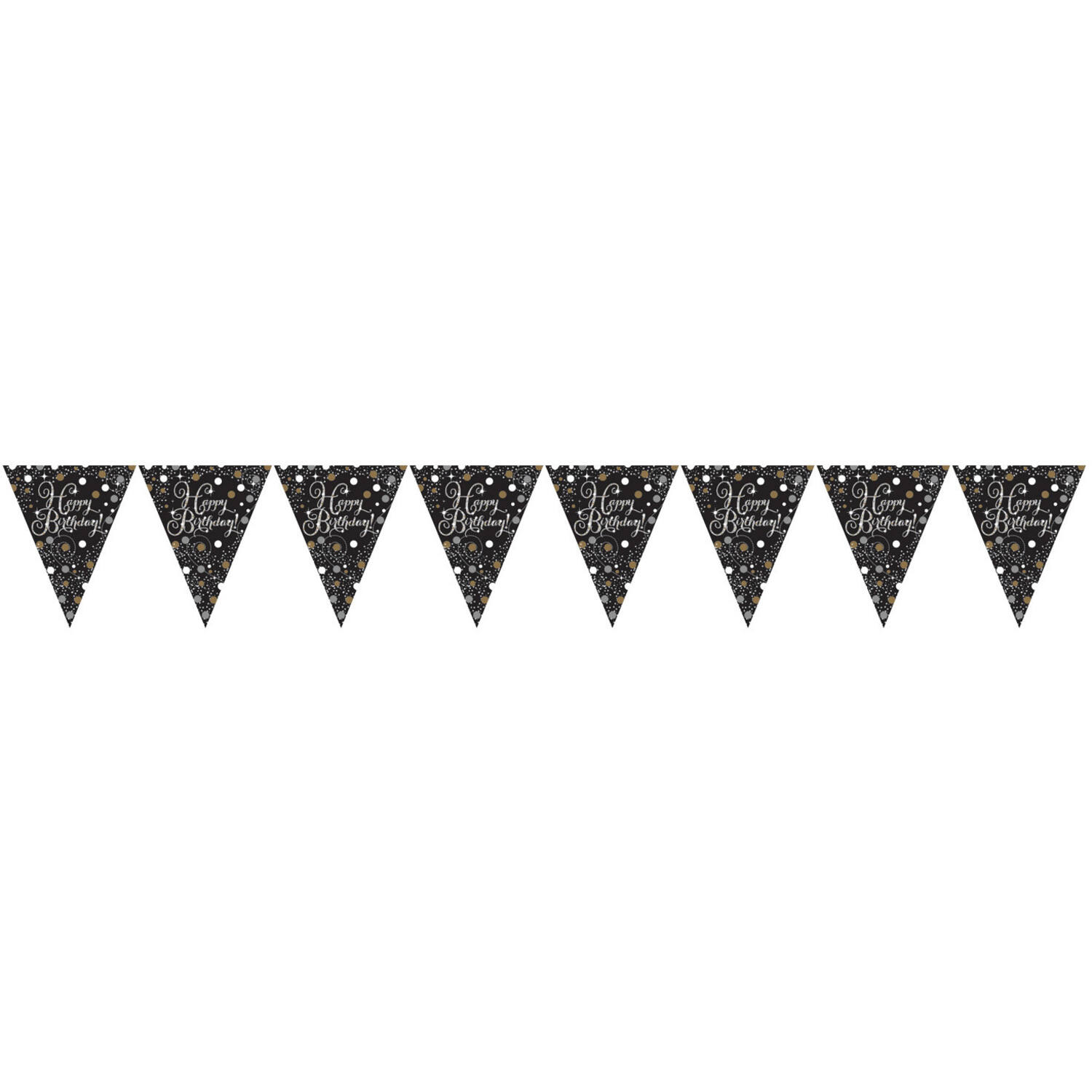 Pennant Banner Sparkling Celebrations Gold Happy Birthday Foil 396.2 x 21.5 cm