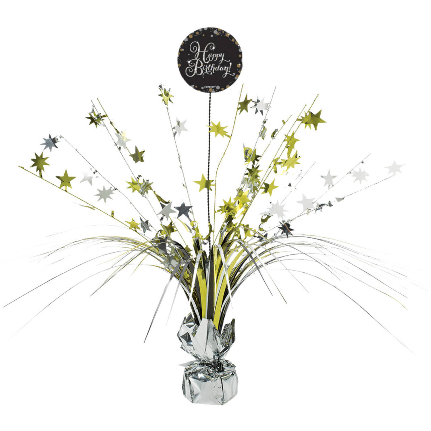 Spray Centrepiece Sparkling Celebration - Gold Happy Birthday Foil / Paper 45.7 cm