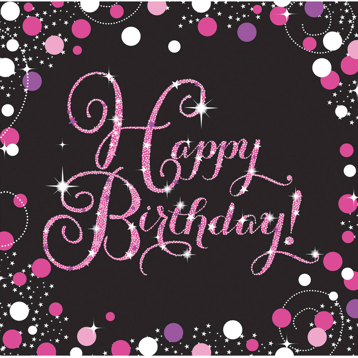 16 Napkins Sparkling Celebrations pink 33 x 33 cm