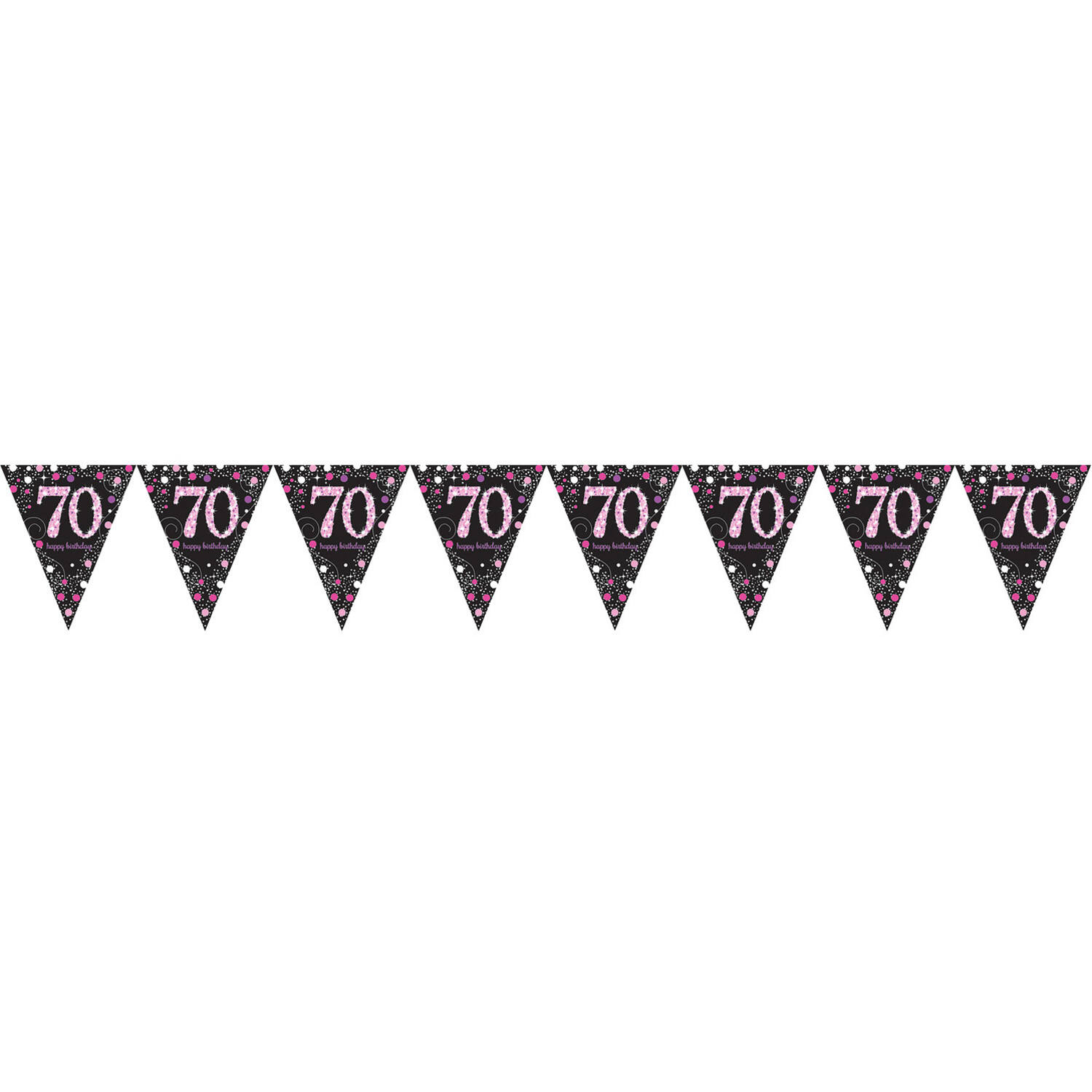 Pennant Banner 70 Sparkling Celebration Pink Foil 396.2 x 21.5 cm