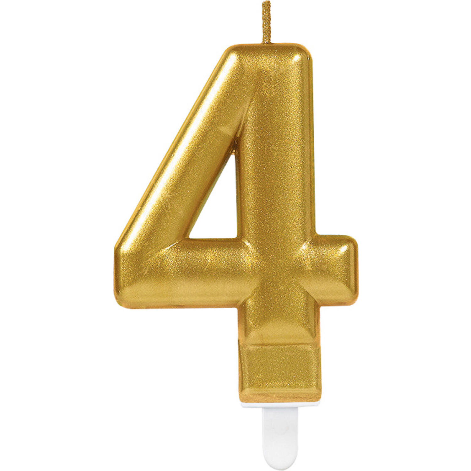 Number Candle 4 Sparkling Celebrations Gold Height 9.3 cm